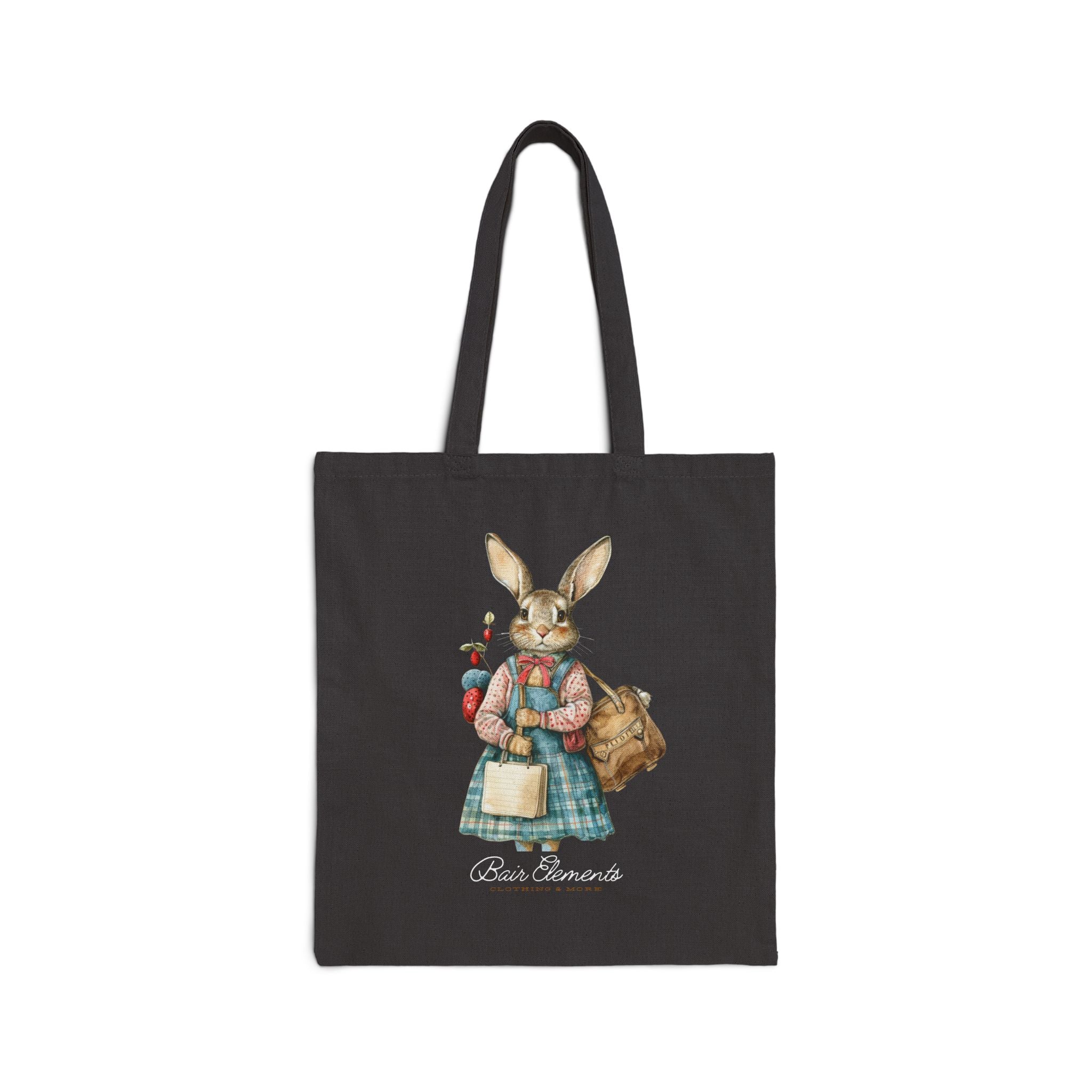 Woodland Bunny Market Bag, Heavy Canvas Shopping Tote, Bunny Shopping Tote