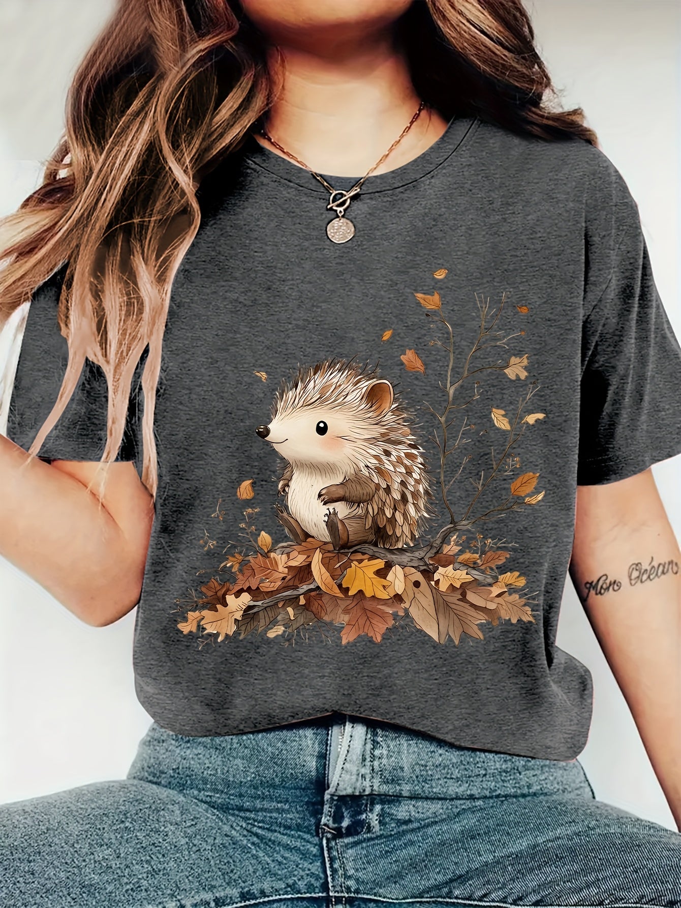 Cute Fall Hedgehog Women's T-Shirt