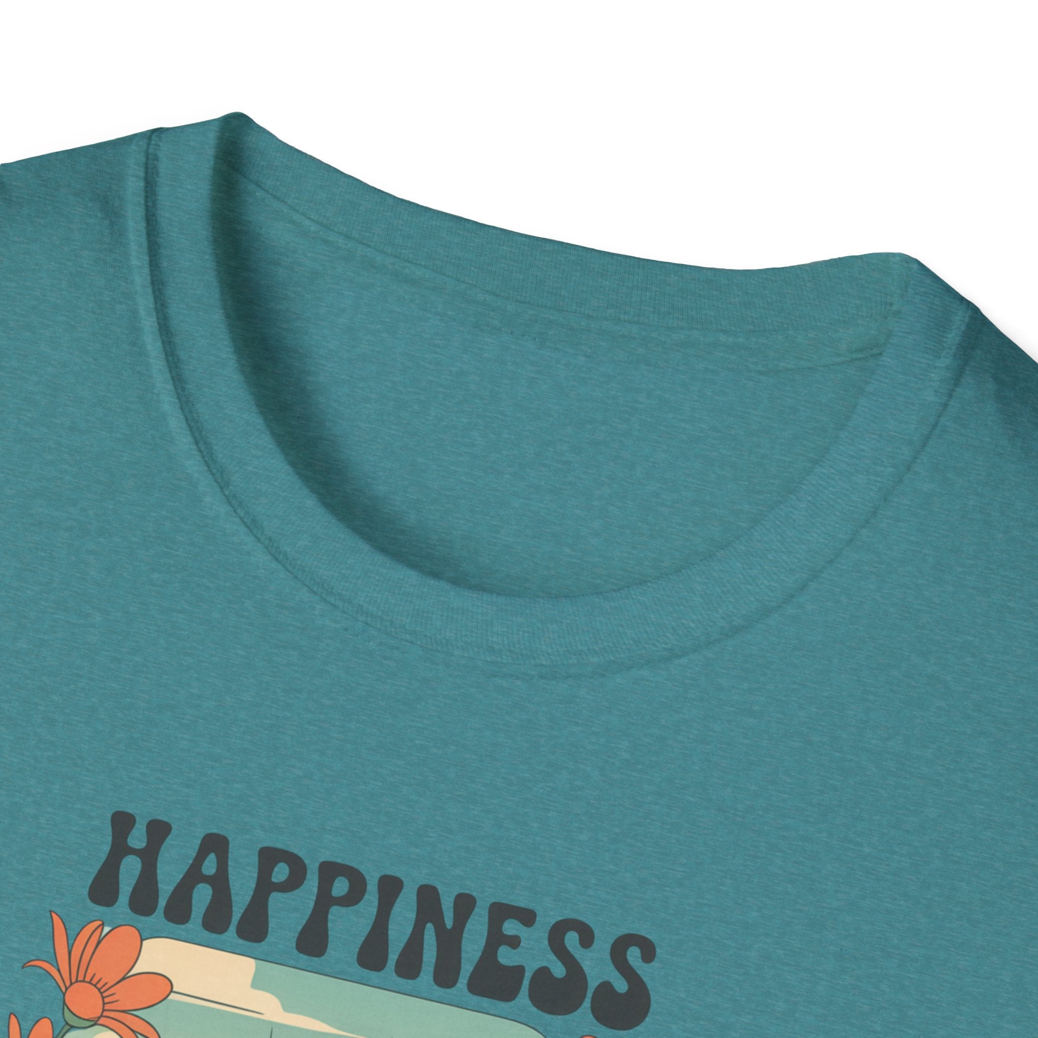 Happiness Comes in Waves T-Shirt, Unisex Softstyle Tee, Summer Graphic Tee, Beach Lover Shirt, Vacation Outfit, Gift for Nature Lovers