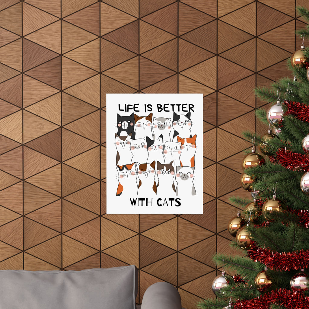 Life is Better with Cats Wall Art Print