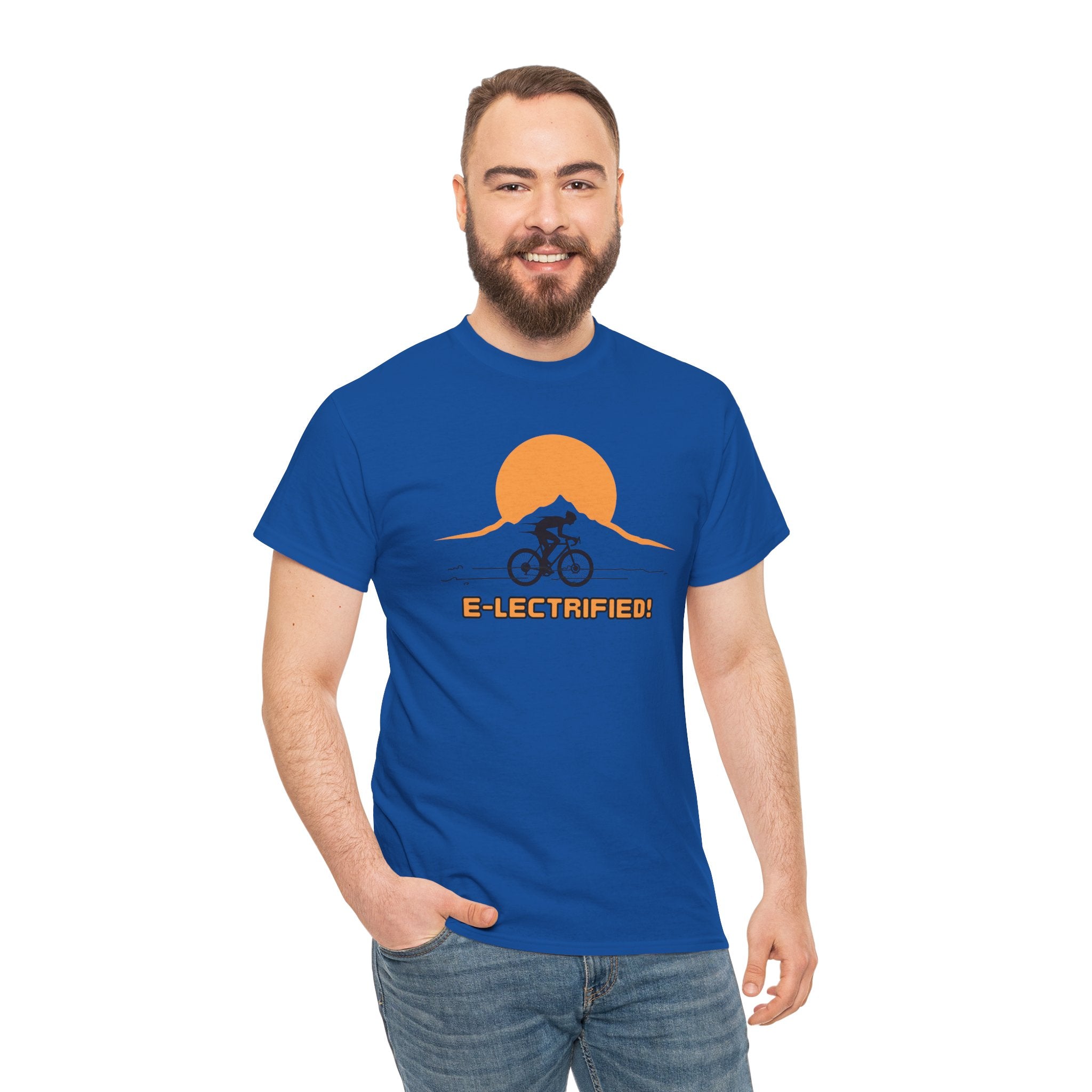 Electrified! E‑Bike Rider Sunset Mountain Cycling T‑Shirt