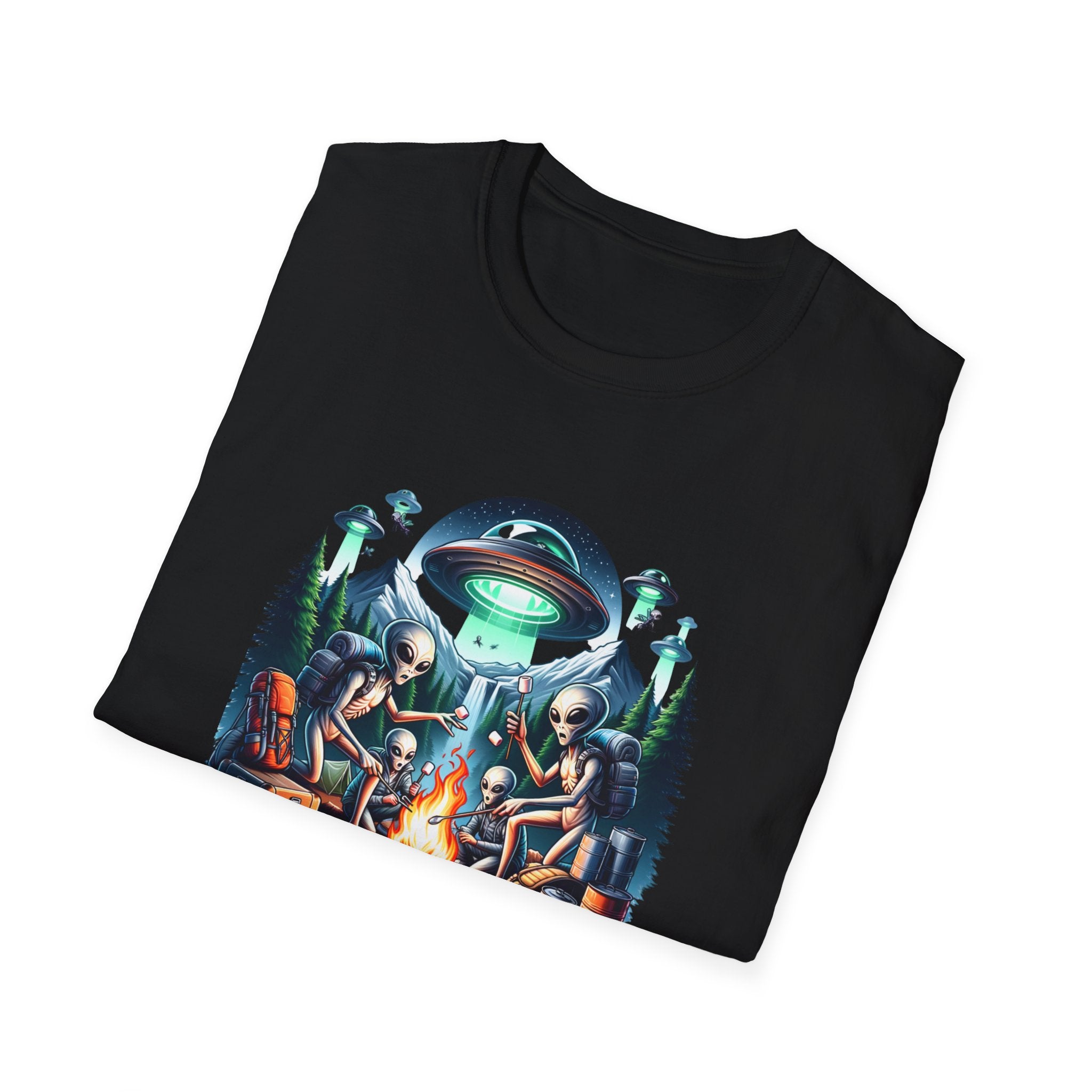 Alien Campfire T-Shirt, UFO T-Shirt, Camping Shirt