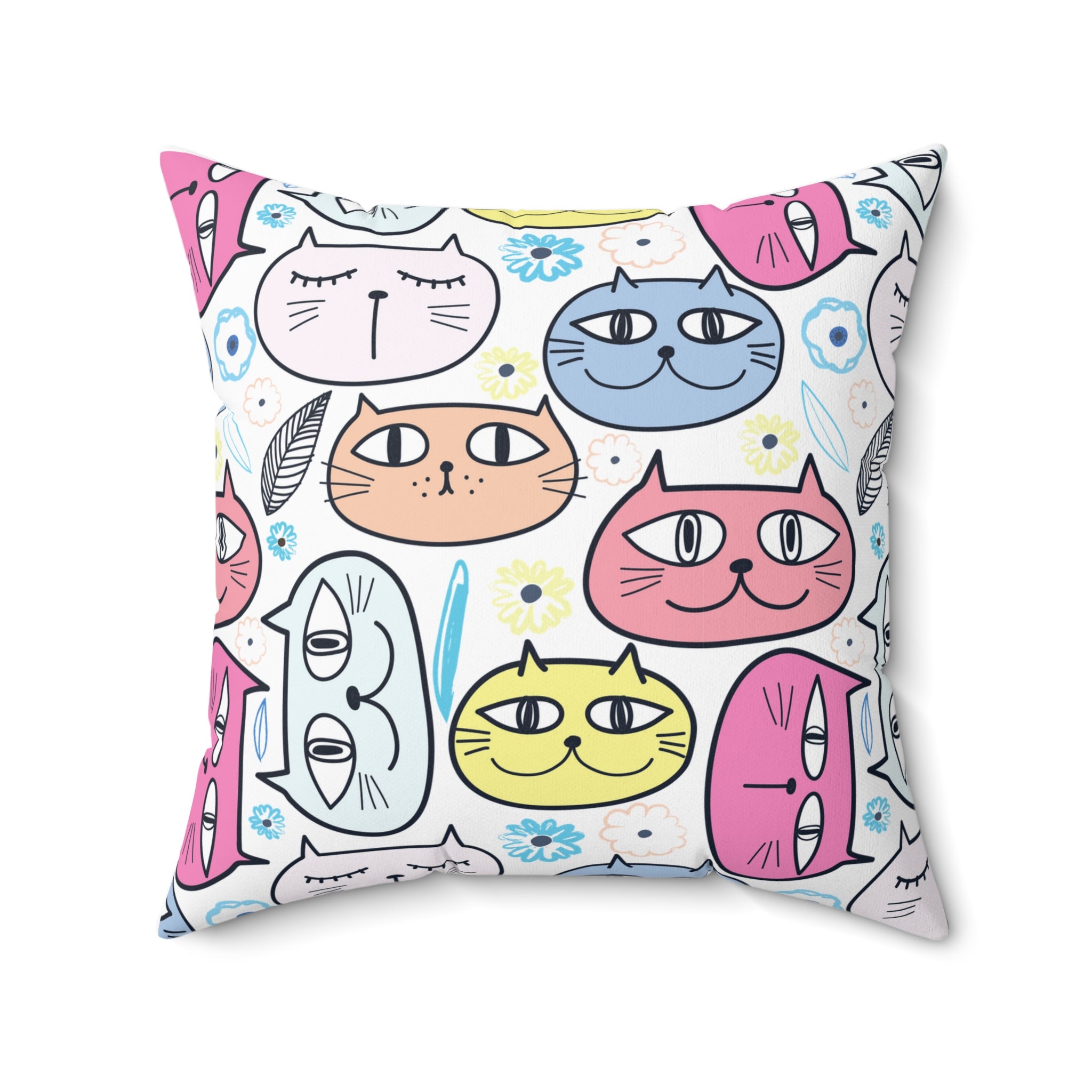 Fat Cat Square Throw Pillow