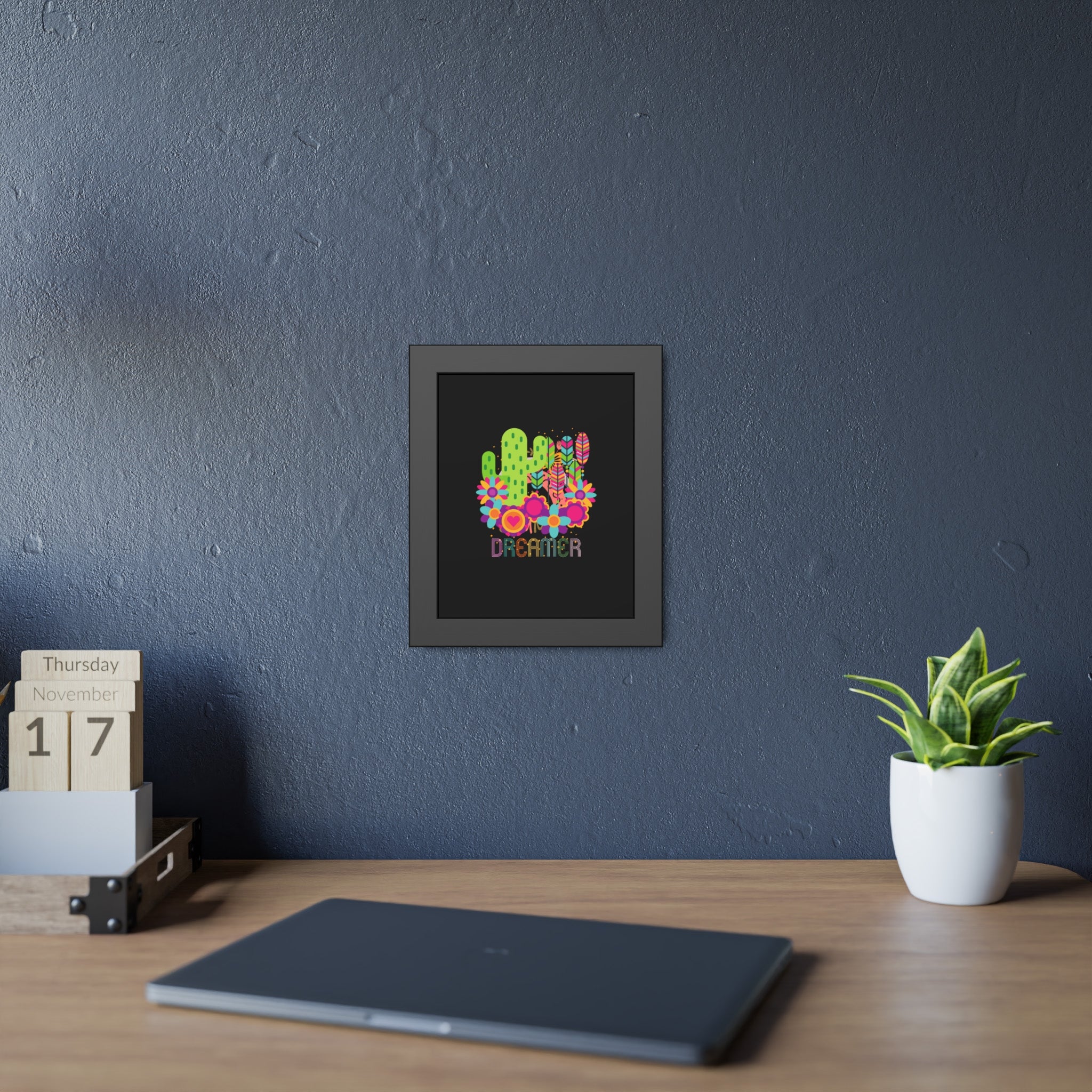 Personalized Dreamer, Cactus, Framed Wall Art, 3 Sizes