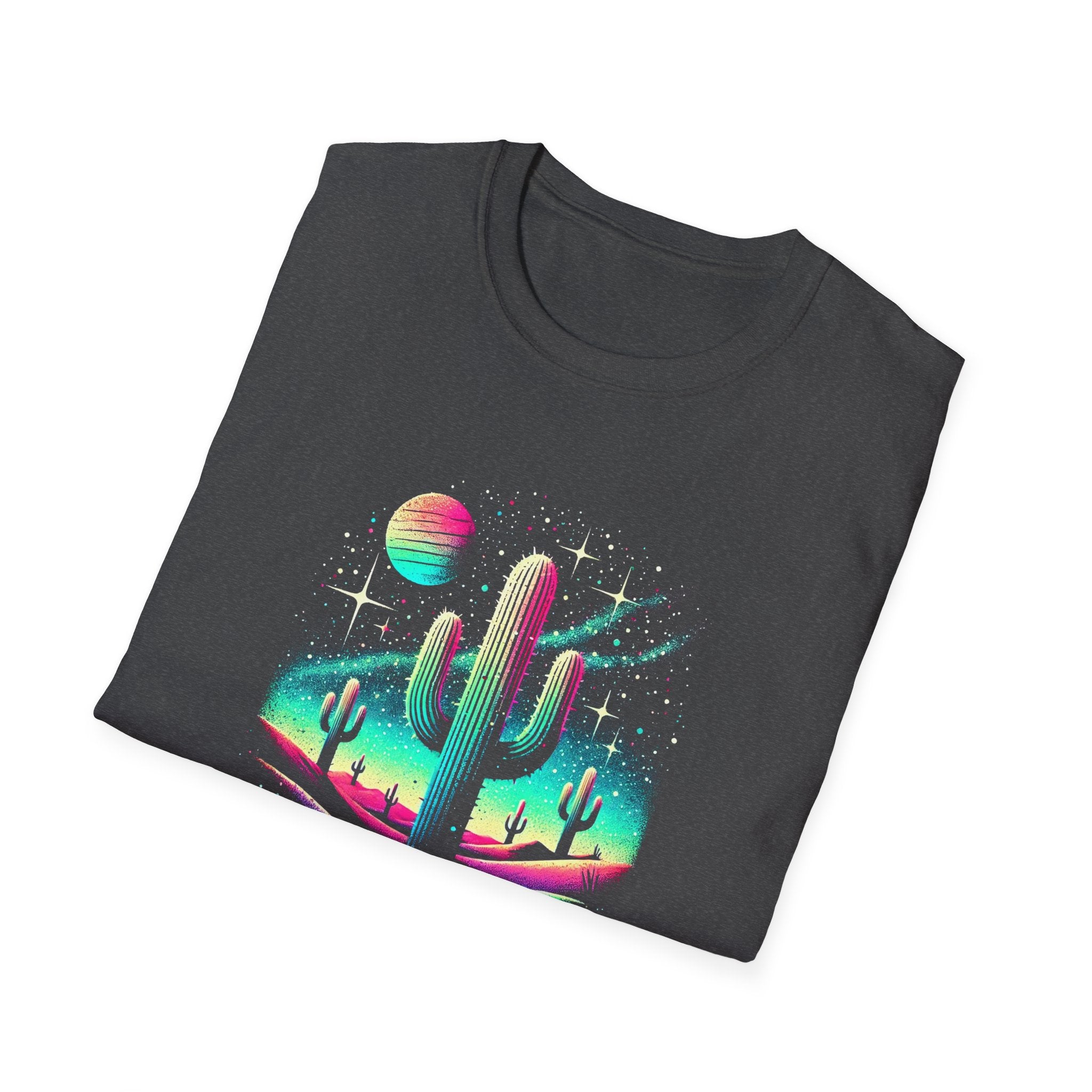 Cosmic Cactus T-Shirt | Vintage Retro Tee, Unisex T-Shirt, Gift for Nature Lovers, Space T-Shirt, Summer Fashion Top