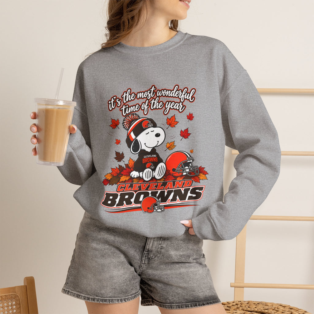 Cleveland Browns Fall Snoopy “It’s the Most Wonderful Time of the Year” Sweatshirt