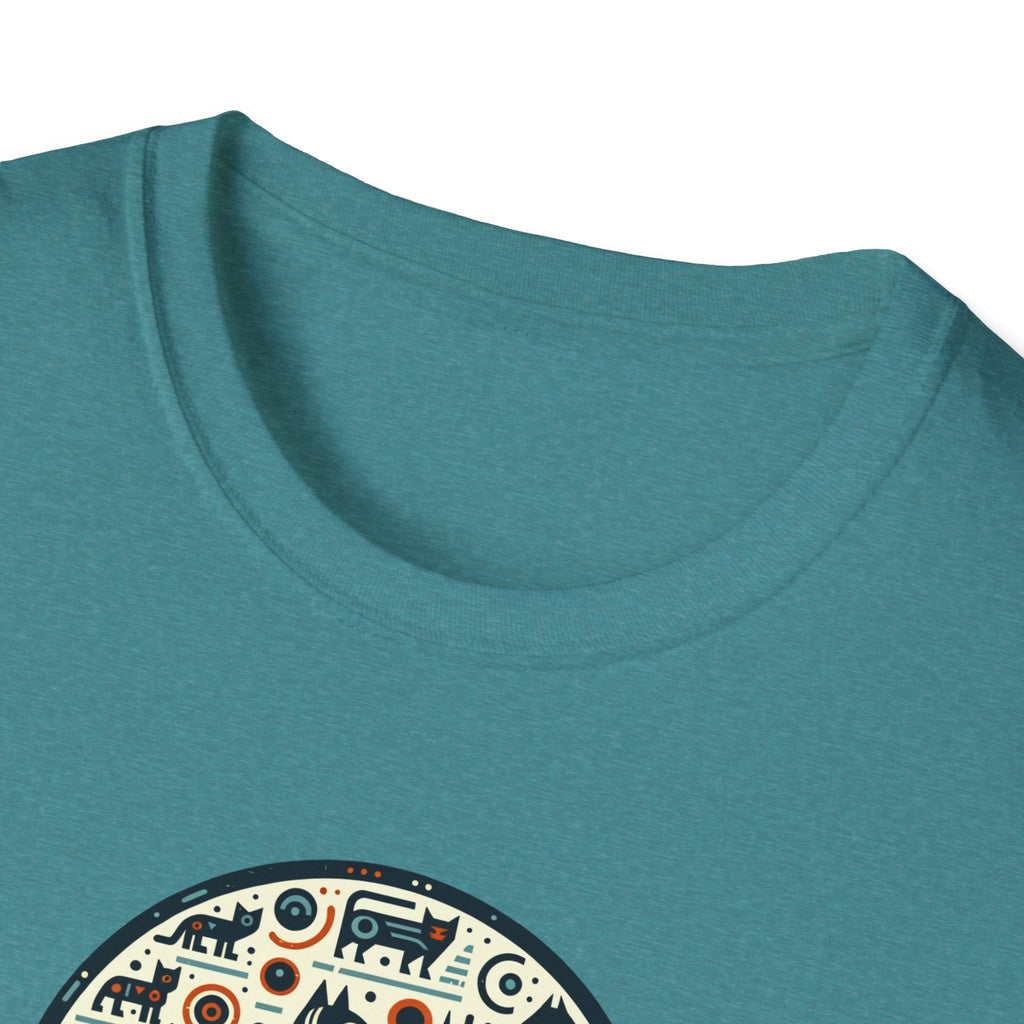 Egyptian Inspired Cat Unisex Softstyle T-Shirt, Casual Wear, Unique Graphic Tee, Gift for Him/Her, Everyday Fashion, Art Lovers Apparel