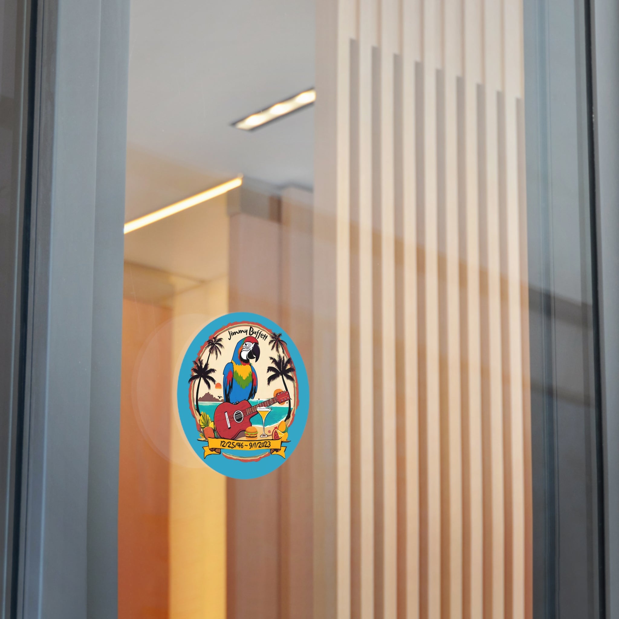 Jimmy Buffett Memorial Round Vinyl Stickers