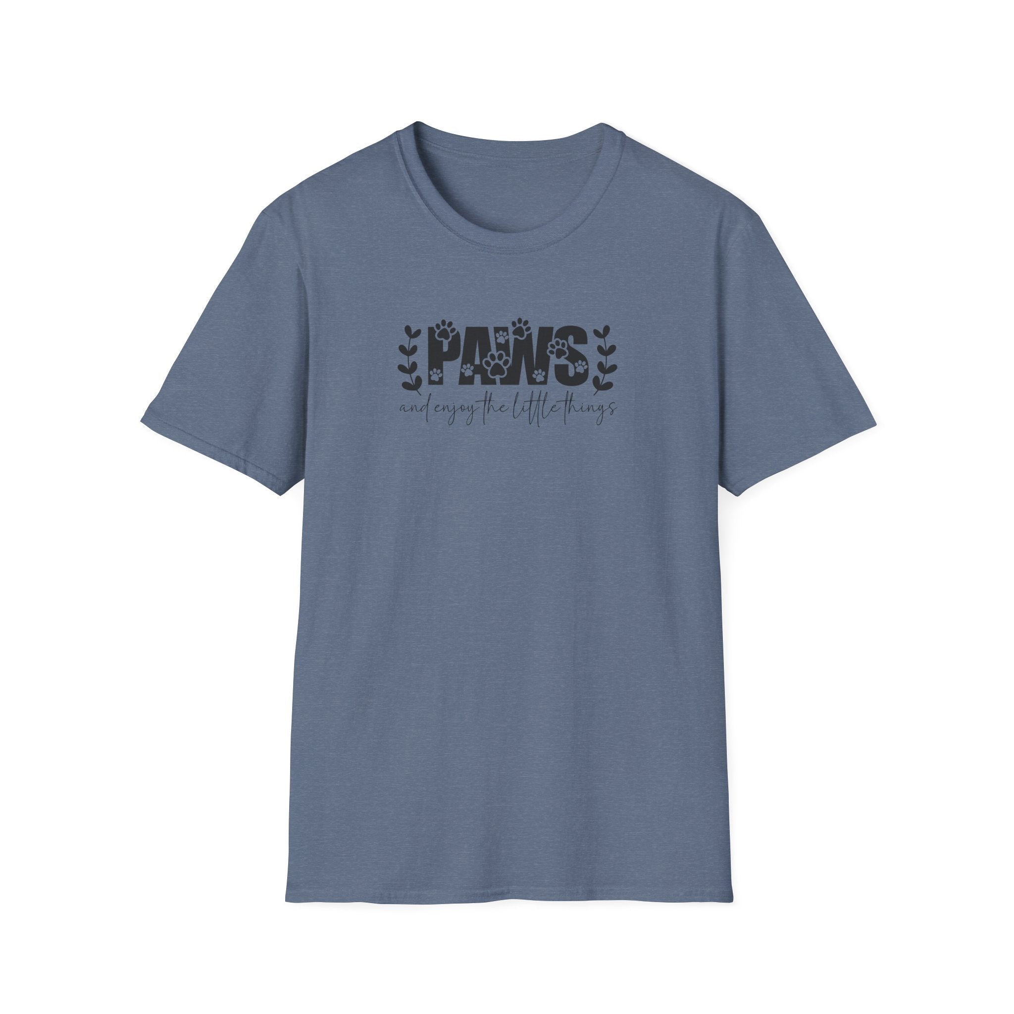 Paw Print T-Shirt - "Paws and Enjoy the Little Things", Pet Lover Gift, Animal Theme Apparel, Dog Owner Shirt, Cute Casual Tee