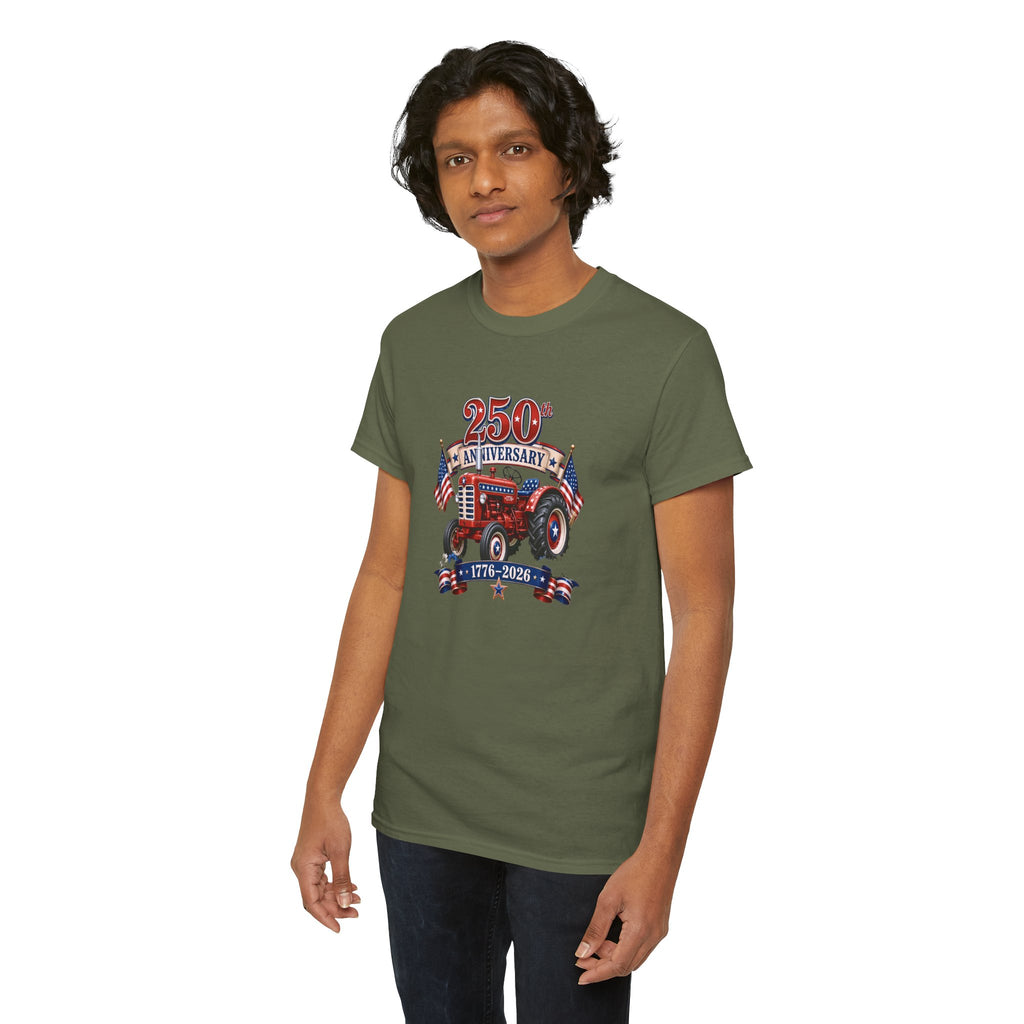 USA Farm Tractor Patriotic July 4th T-Shirt