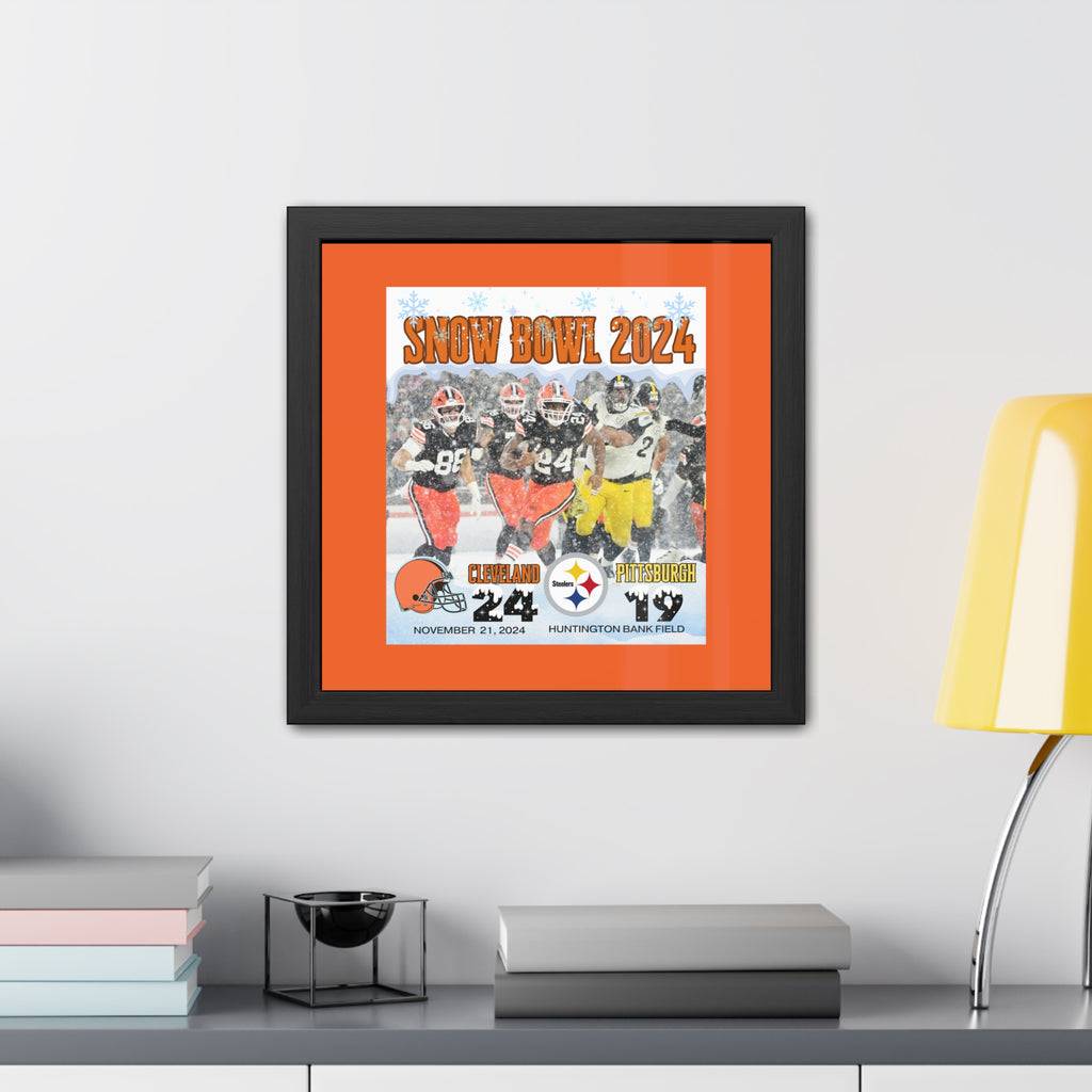 Cleveland Snow Bowl 2024 Limited Edition Wall Art Framed Poster 16 X 16, 24 X 24, Orange