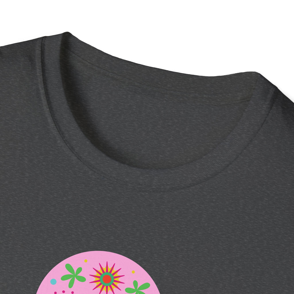 Colorful Skull Graphic T-Shirt, Day of the Dead Shirt, Unisex Softstyle Tee for Celebrations, Gifts for Her & Him