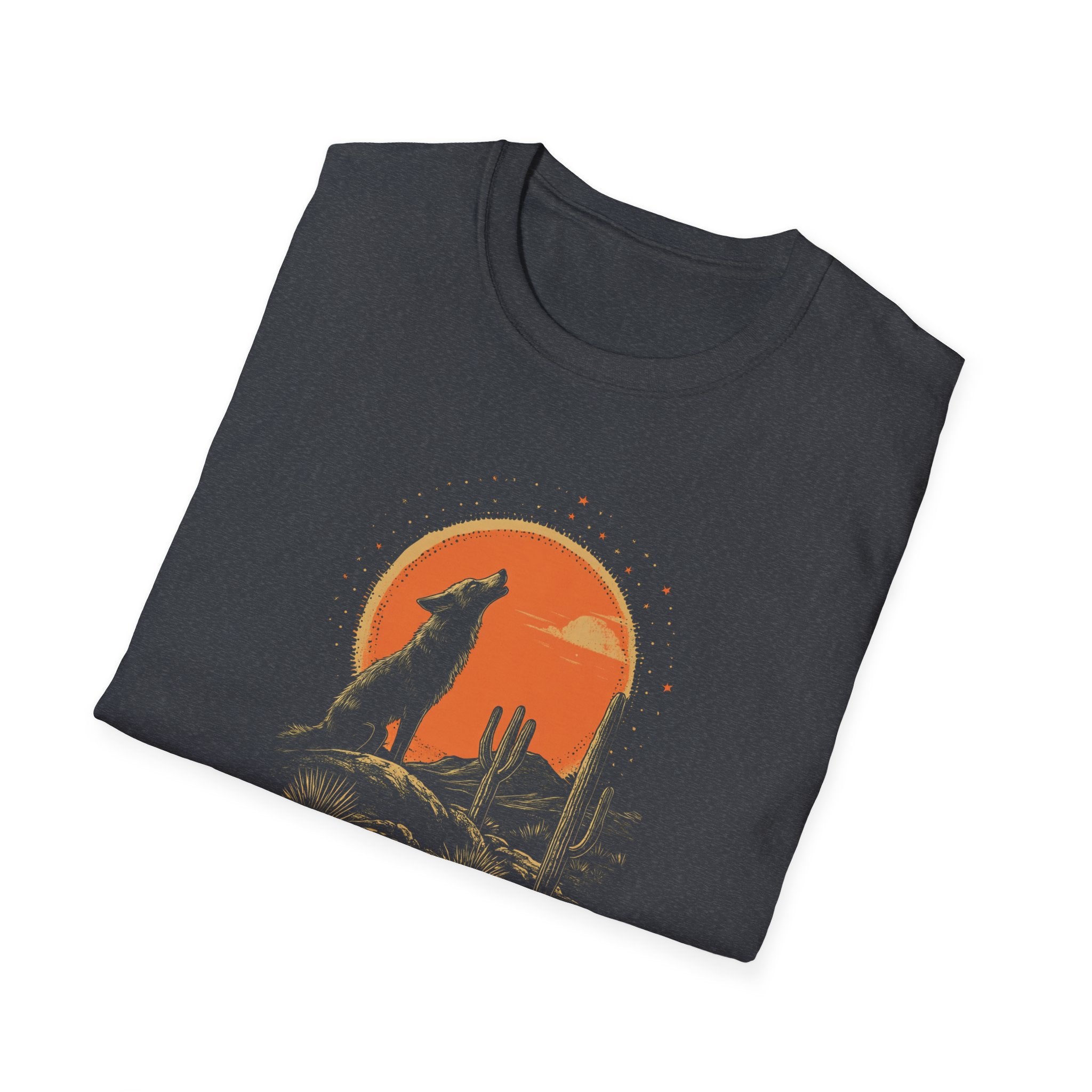 Howling Coyote Vintage T-Shirt | Boho Desert Tee, Nature Lover Gift, Unisex Graphic Shirt, Outdoor Adventure Apparel, Perfect for Travel