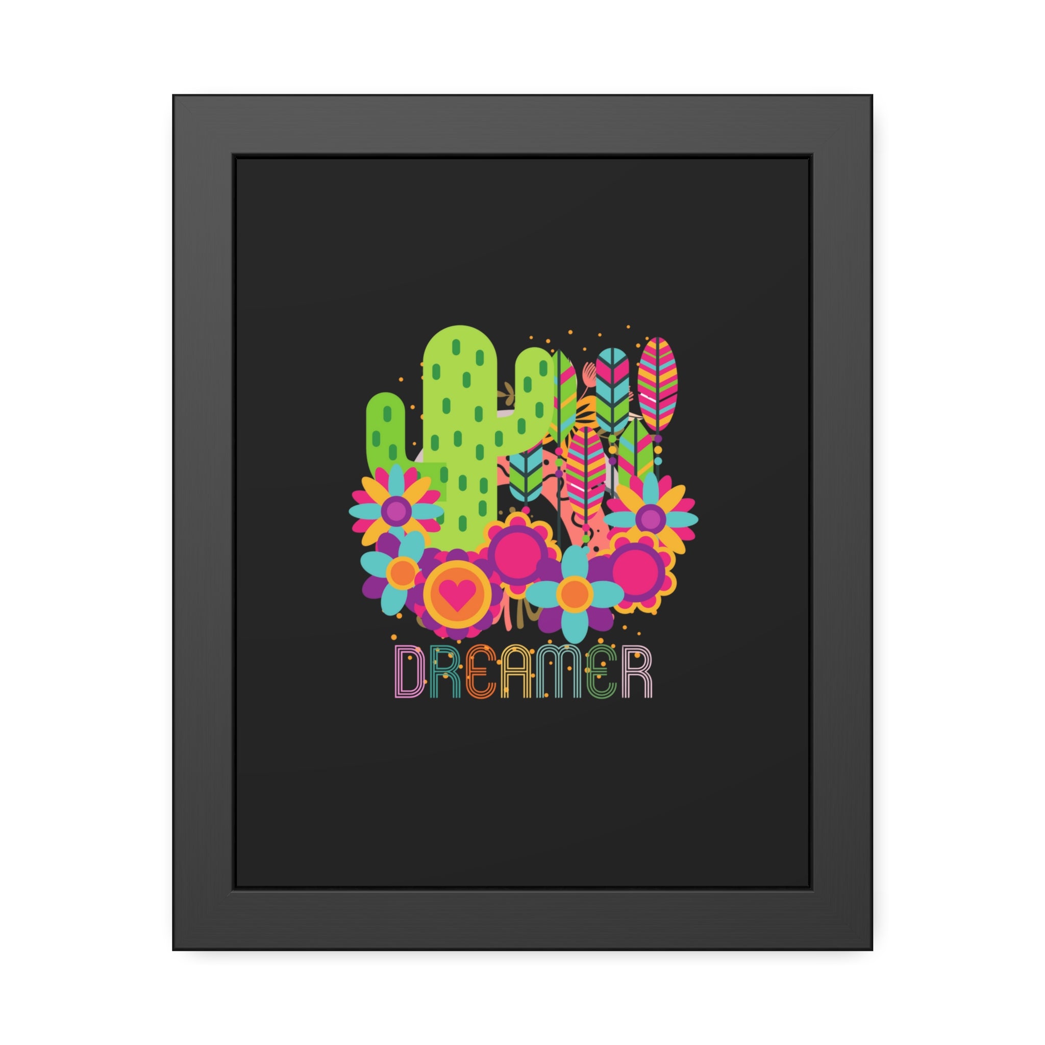 Personalized Dreamer, Cactus, Framed Wall Art, 3 Sizes