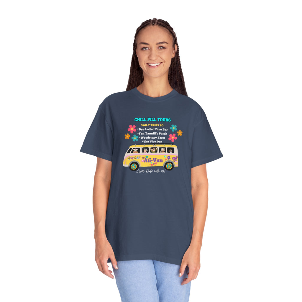 Chill Pill Tours, Funny Nurse T-Shirt, Ati-Van Ride, Unisex Tee, 100% Cotton, Nurse Gift, Soft Nurse T-Shirt