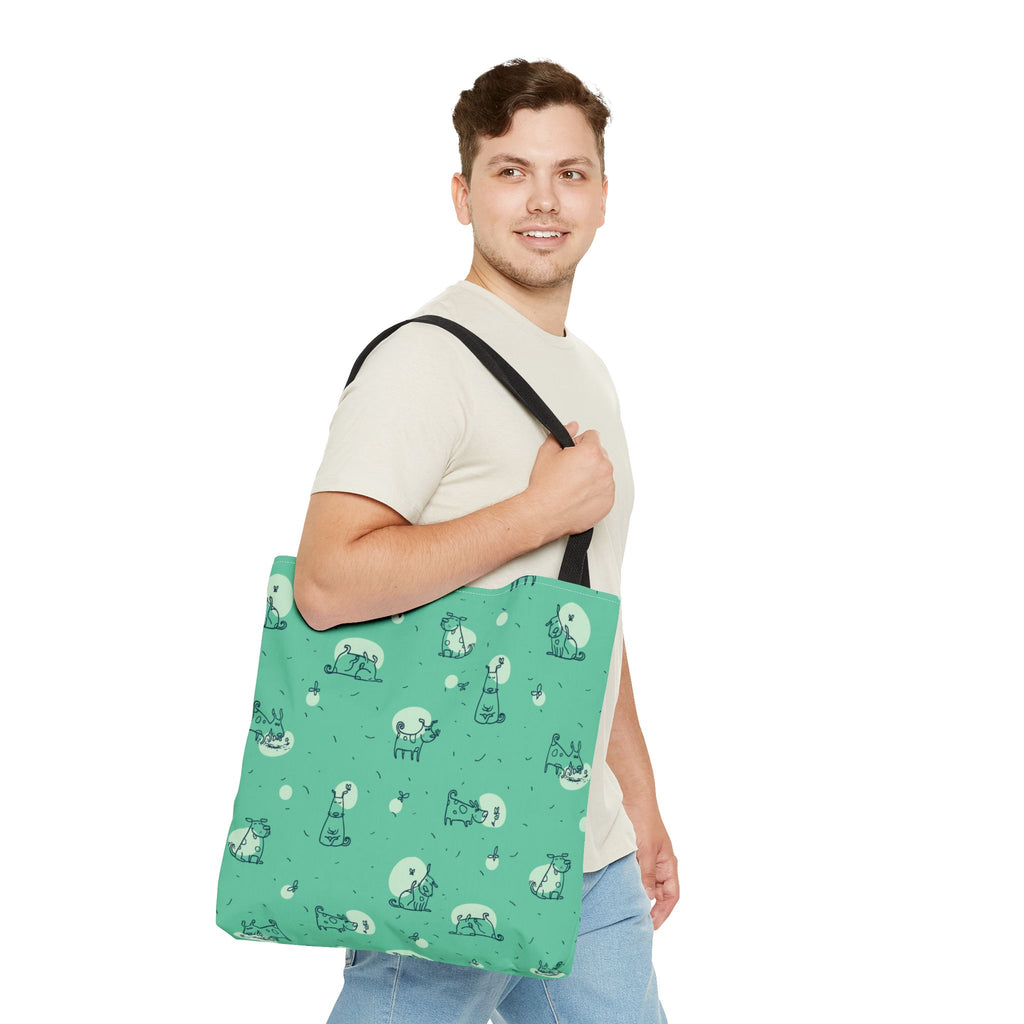 Cute Dog Print Tote Bag, 3 Sizes