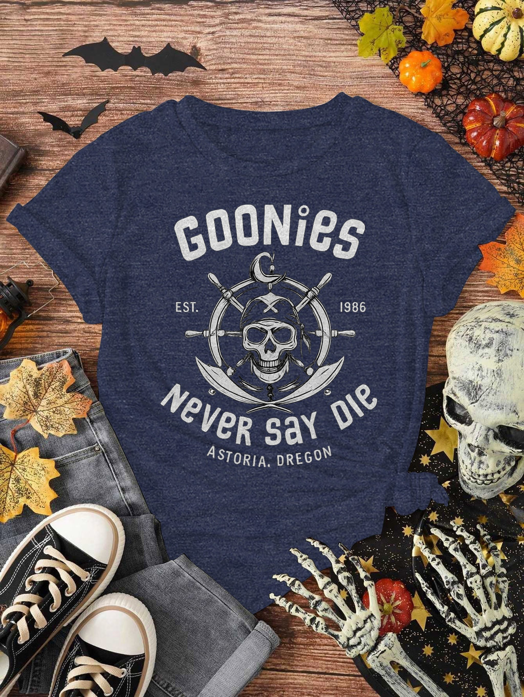 Goonies, Never Say Die, Women's Retro Stretchy Tee