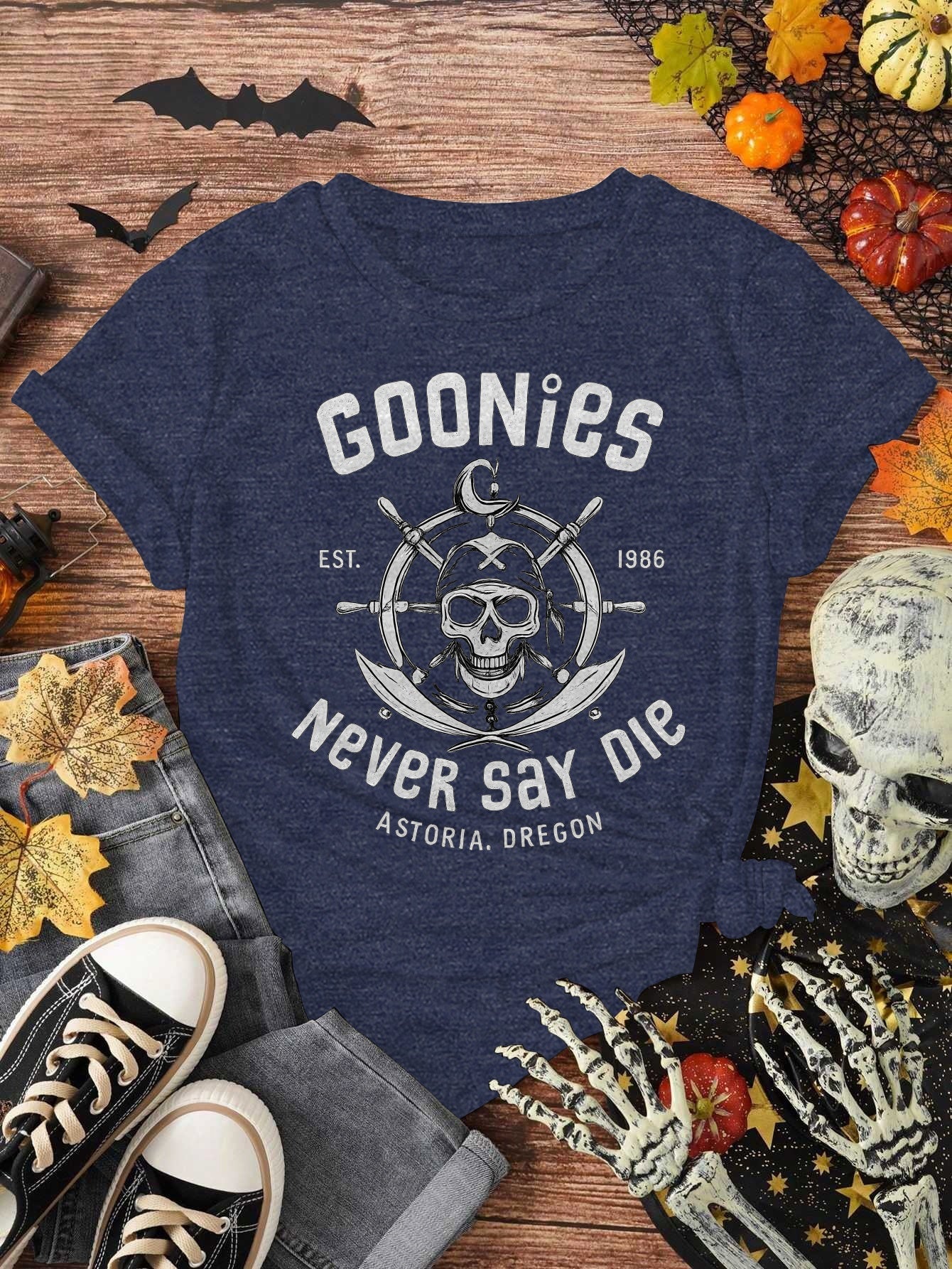 Goonies, Never Say Die, Women's Retro Stretchy Tee