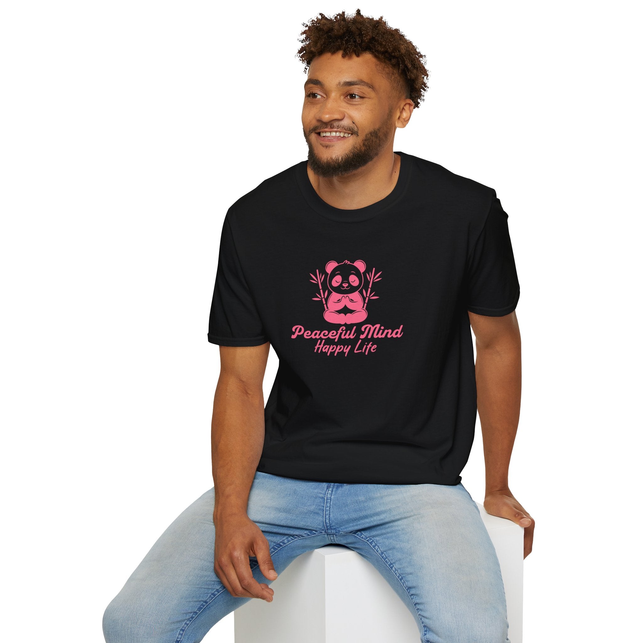 Panda Yoga T-Shirt — "Peaceful Mind" Meditation Tee