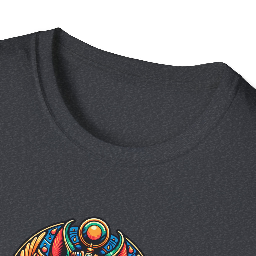 Egyptian Goddess Unisex Softstyle T-Shirt, Cute Graphic Tee, Boho Vintage Top, Gift for Cat Lovers, Summer Casual Wear, Festival Outfit