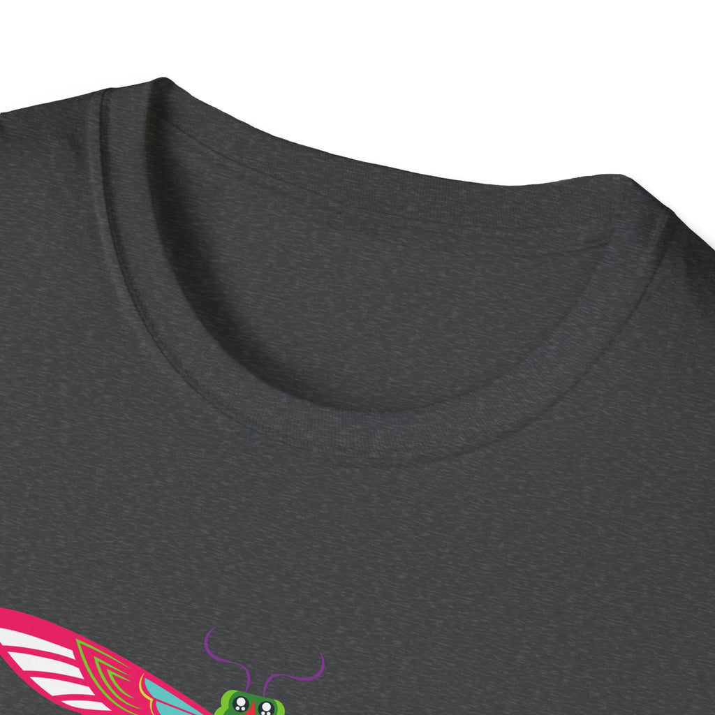 Colorful Dragonfly Unisex Softstyle T-Shirt, Casual Wear, Nature Lover Gift, Summer Fashion, Eco-Friendly Tee, Birthday Present