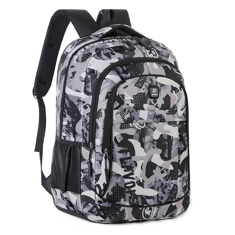 Abstract Multi-Colored Large Capacity Backpack