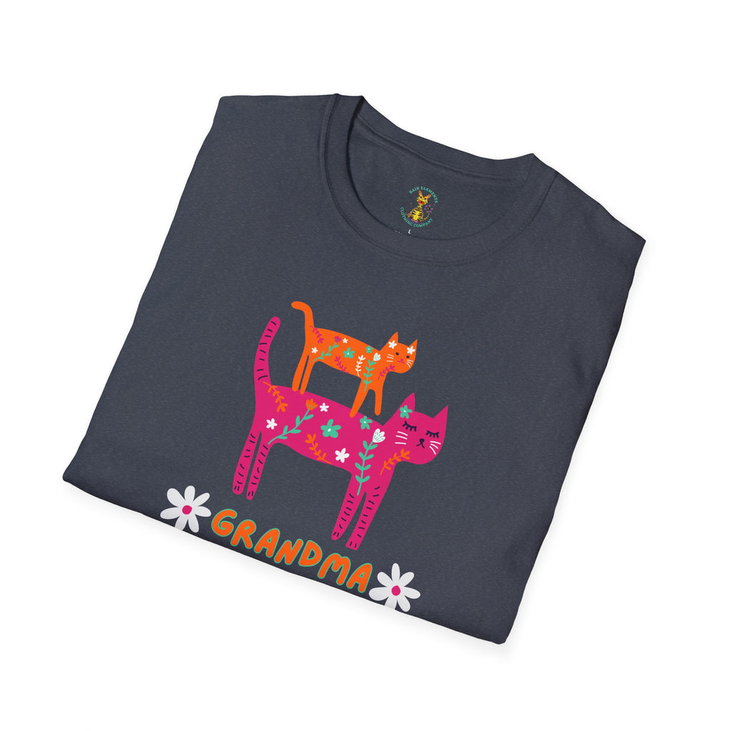 Personalized Grandma Cat T-Shirt, Mother's Day T-Shirt, Sizes XS-5X, Cat Print T-Shirt for Women