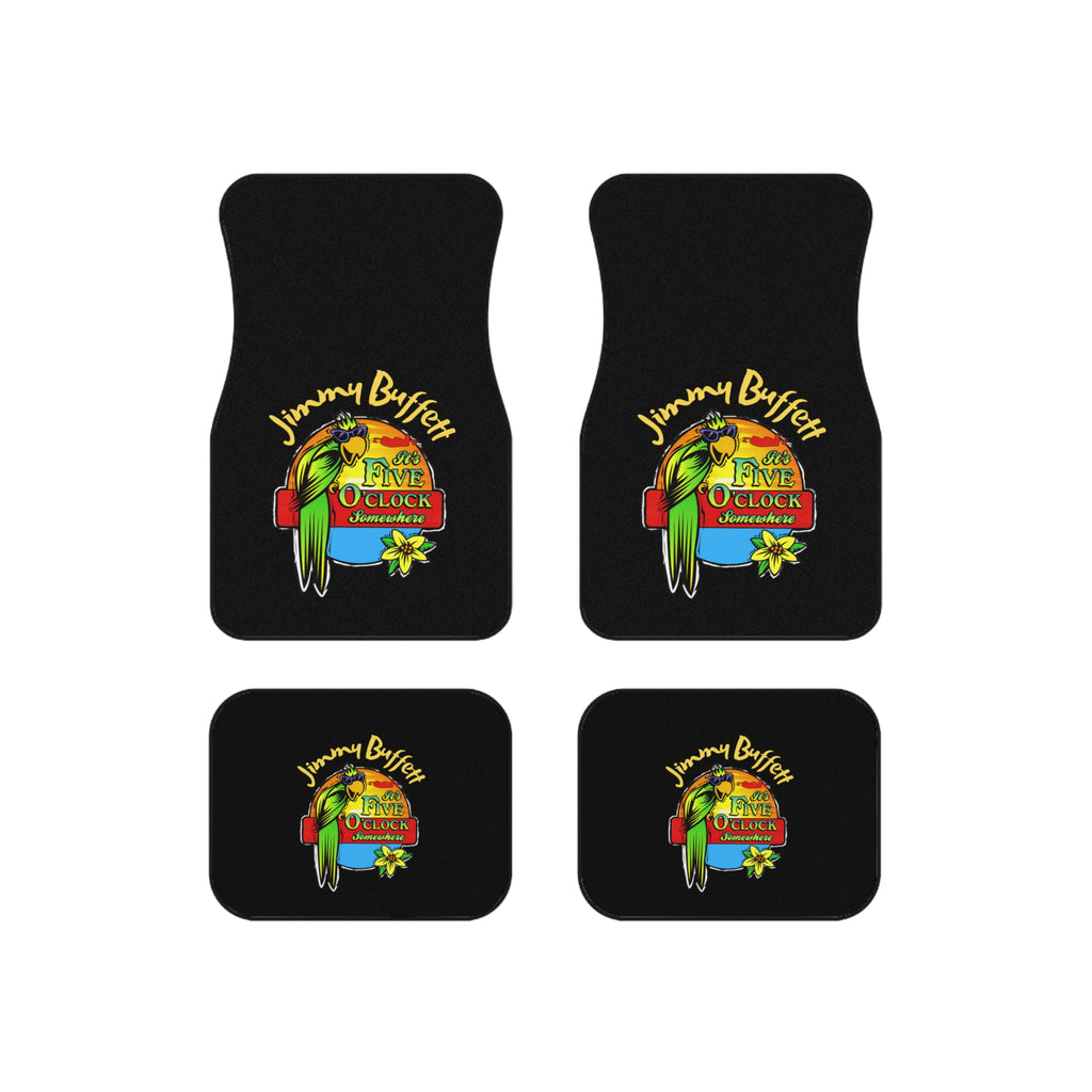 It's Five O'Clock Somewhere Jimmy Buffett, Universal Car Mats (Set of 4) Black