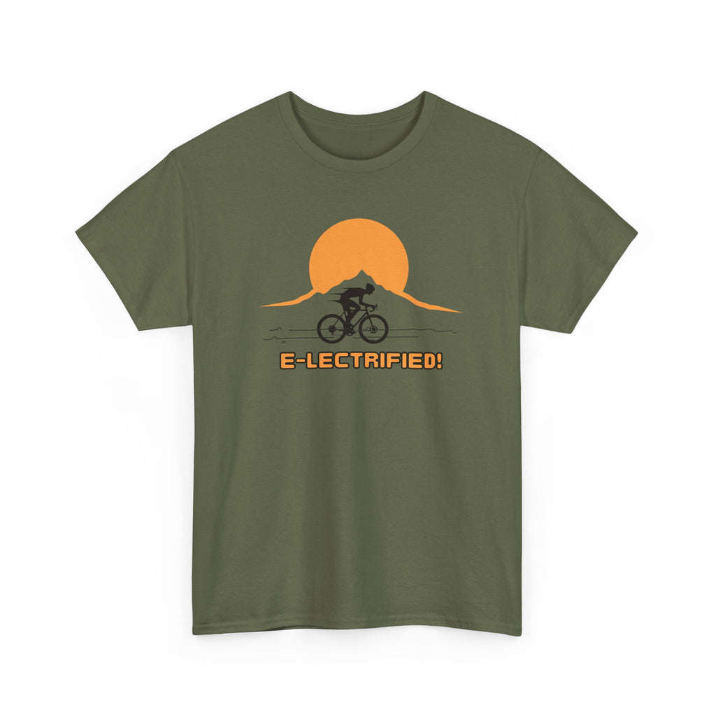 Electrified! E‑Bike Rider Sunset Mountain Cycling T‑Shirt