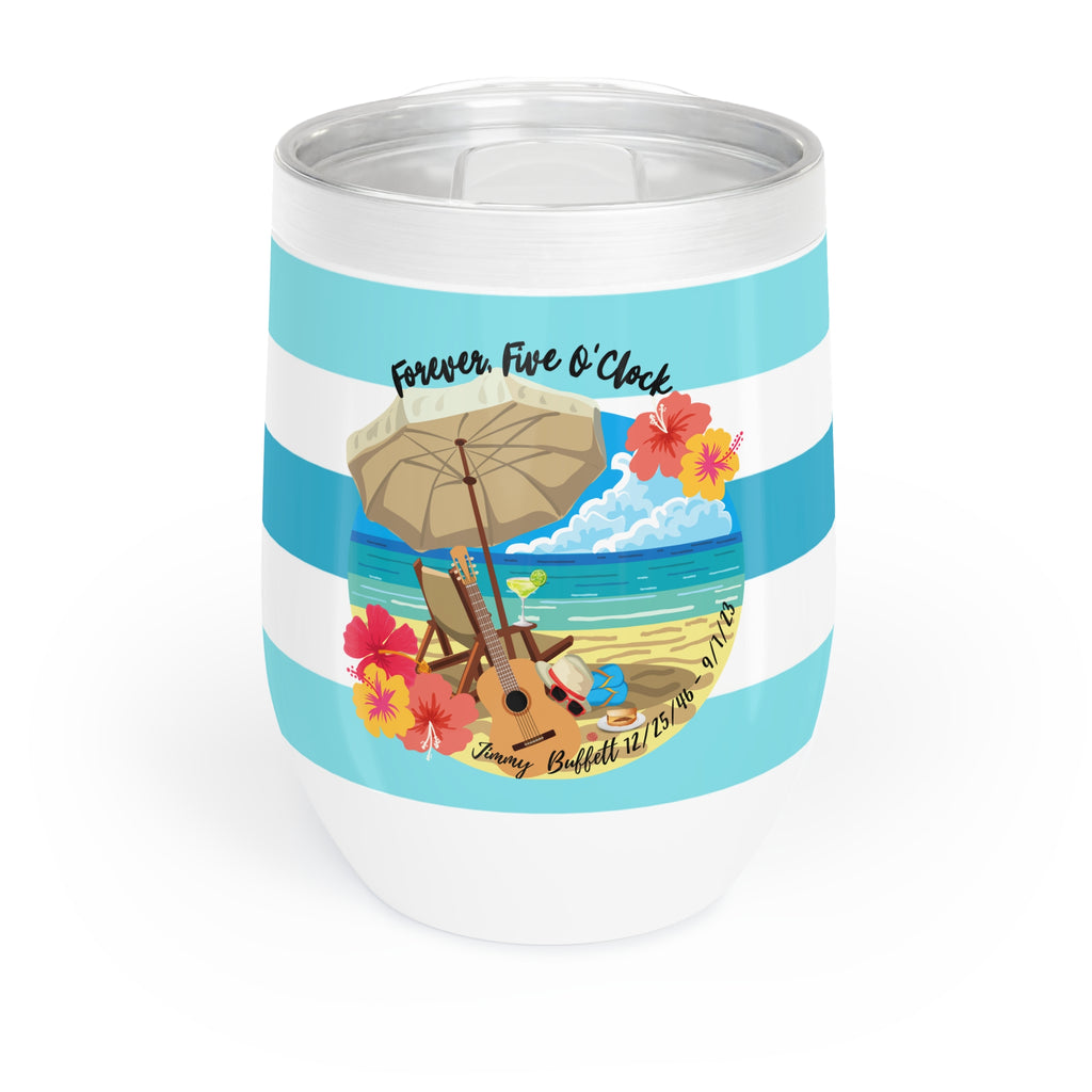 Five O'Clock Forever, Jimmy Buffett Tribute,  Insulated Cocktail Tumbler, 12 oz. , Insulated Thermos Mug