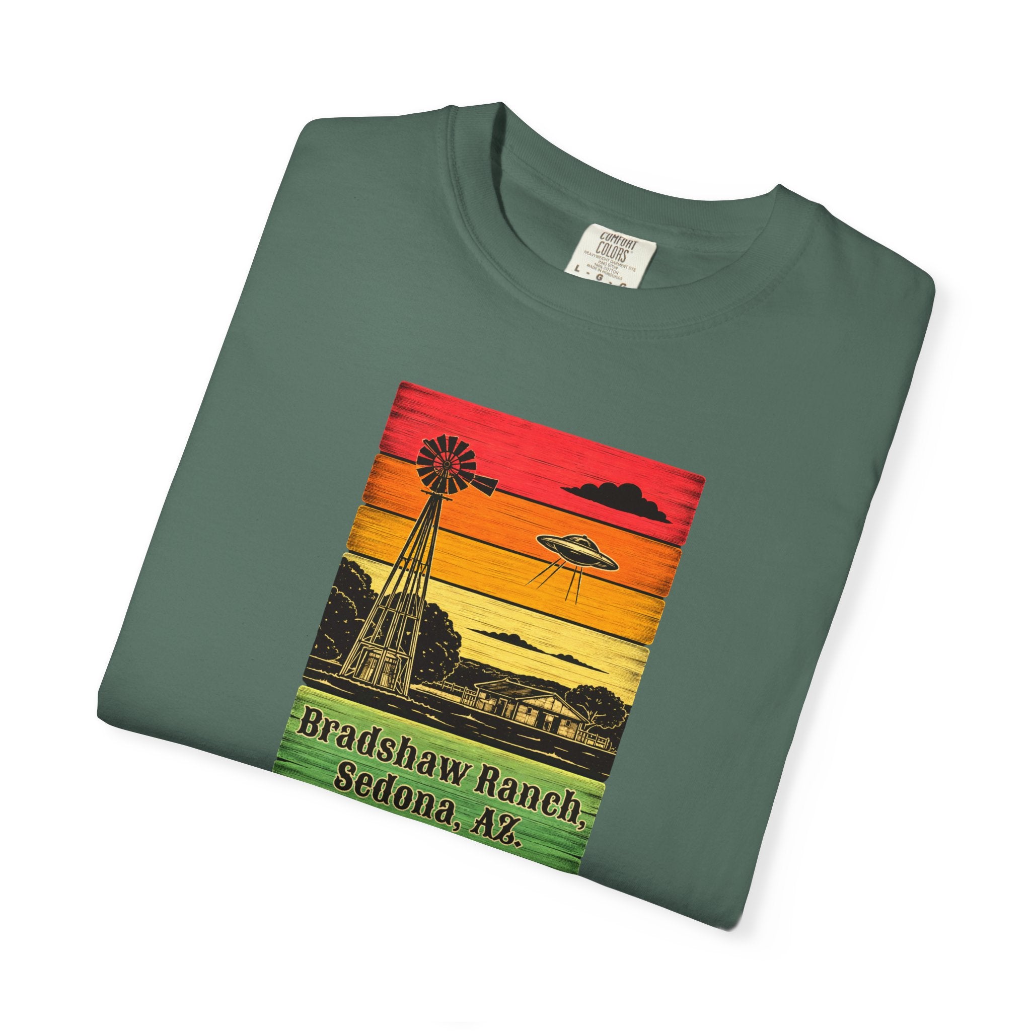 Bradshaw Ranch Sedona AZ Sunset T-shirt, Windmill Desert Design, Men's & Women's