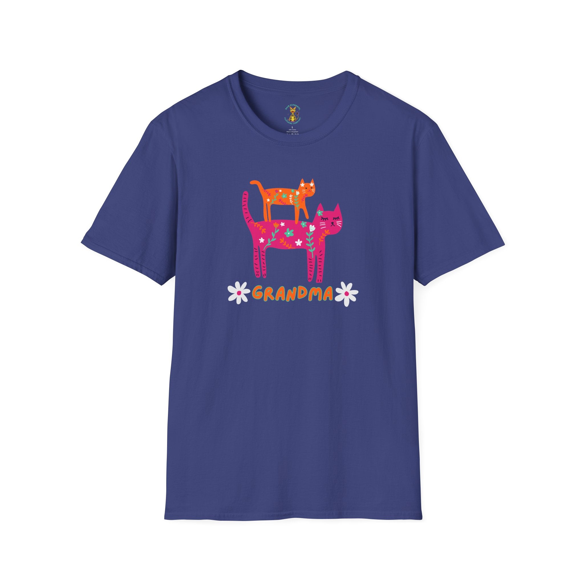Personalized Grandma Cat T-Shirt, Mother's Day T-Shirt, Sizes XS-5X, Cat Print T-Shirt for Women