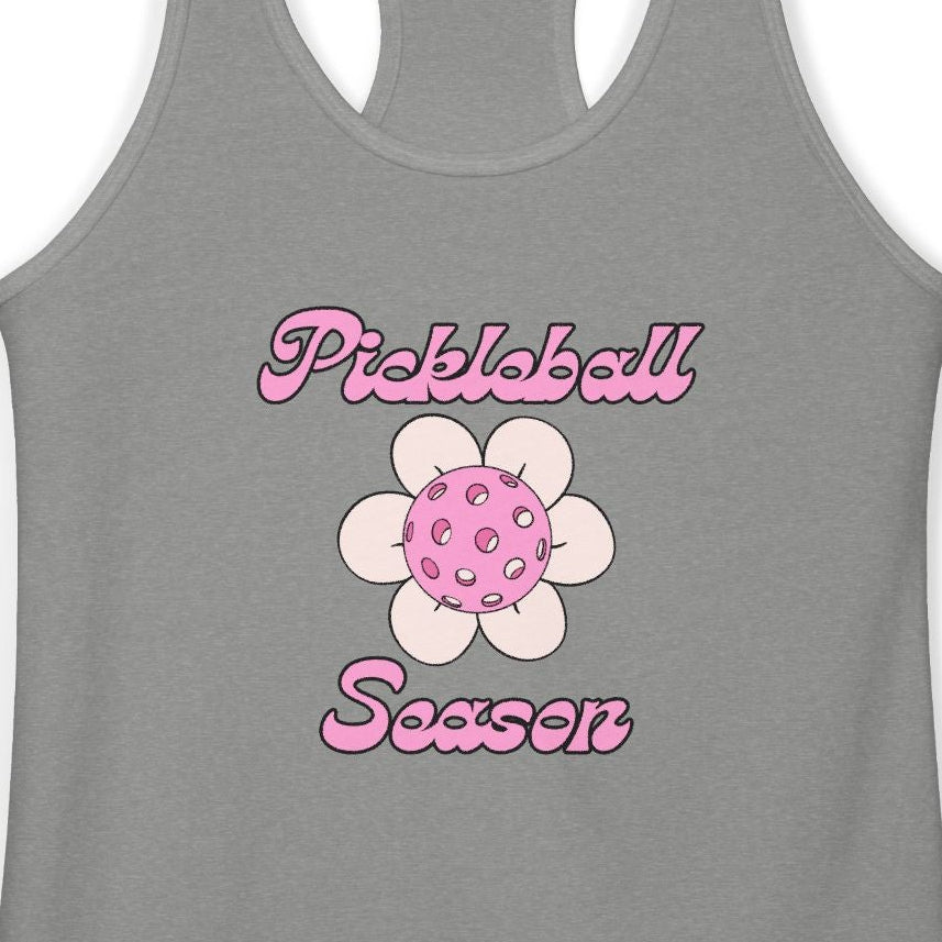 Pickleball Season Racerback Tank, Women's Sports Top, Summer Activewear, Gift for Pickleball Fans, Trendy Workout Shirt
