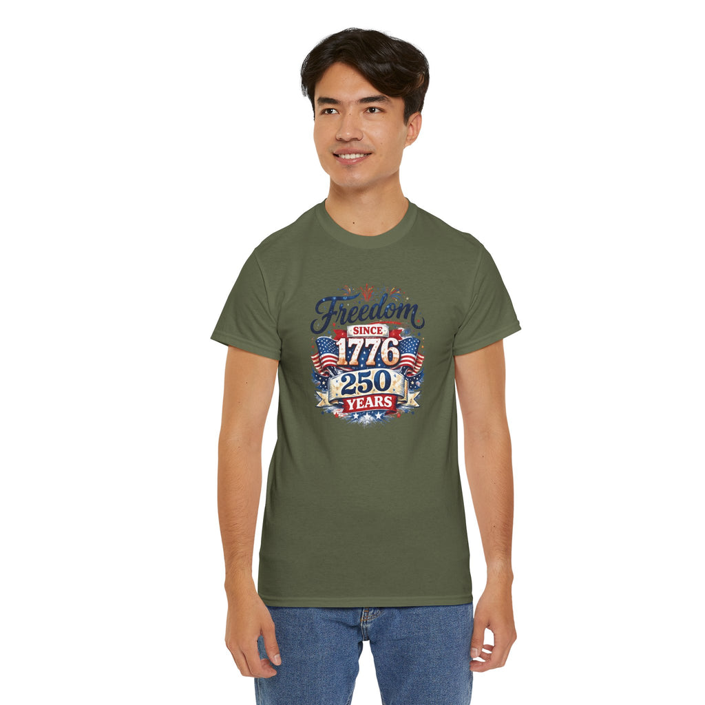 Freedom Since 1776, 250 Men's Patriotic July 4th Tee