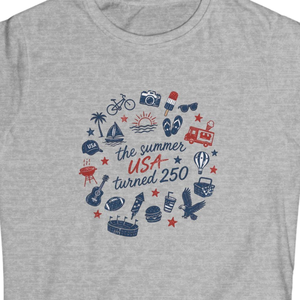 Summer 250 Watercolor Women's Tee — 250 Years of Freedom Graphic Shirt