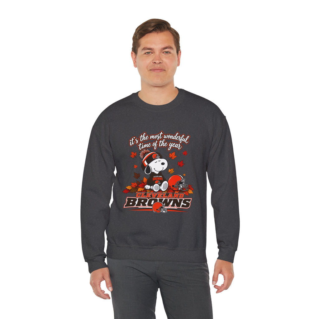 Cleveland Browns Fall Snoopy “It’s the Most Wonderful Time of the Year” Sweatshirt