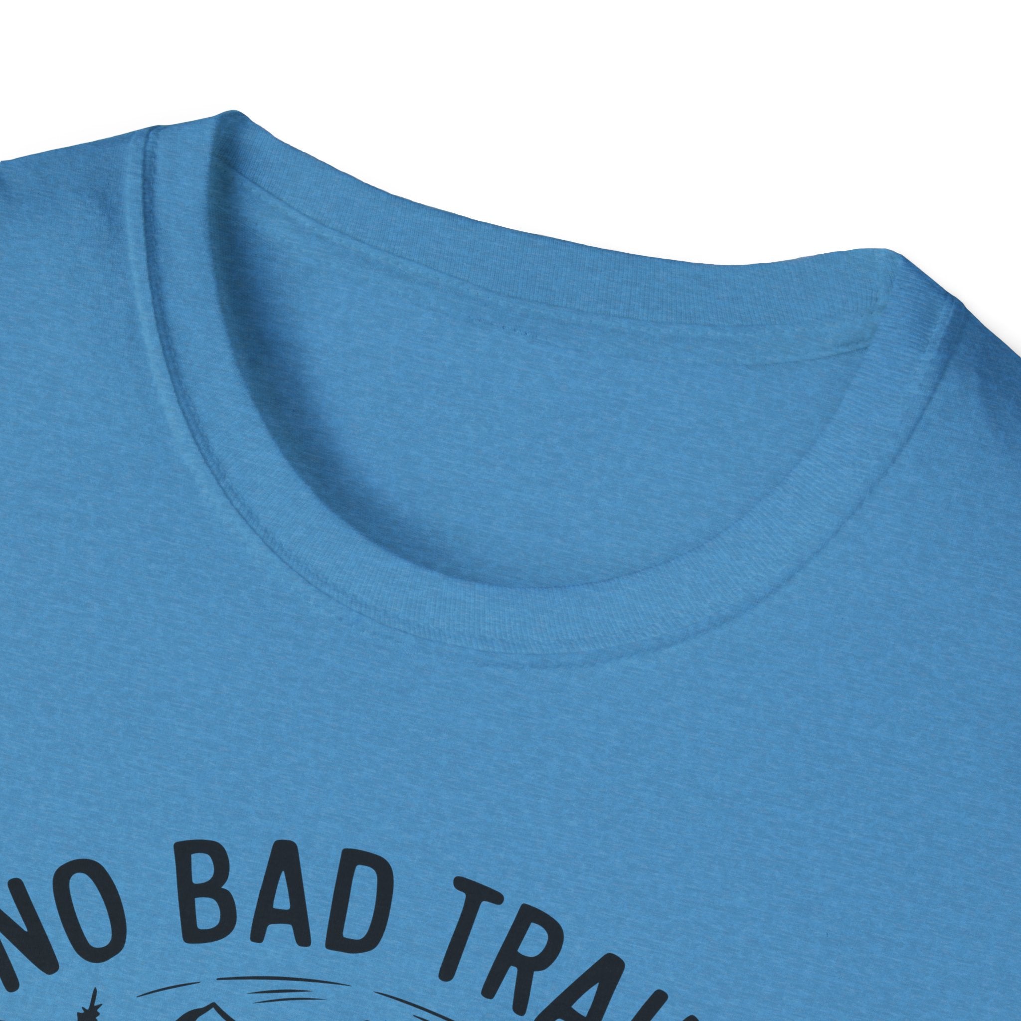 Funny Outdoor Adventure Unisex T-Shirt | No Bad Trails Just Bad Knees | Hiking Gift, Camping Tee, Nature Lover Shirt, Funny Gift