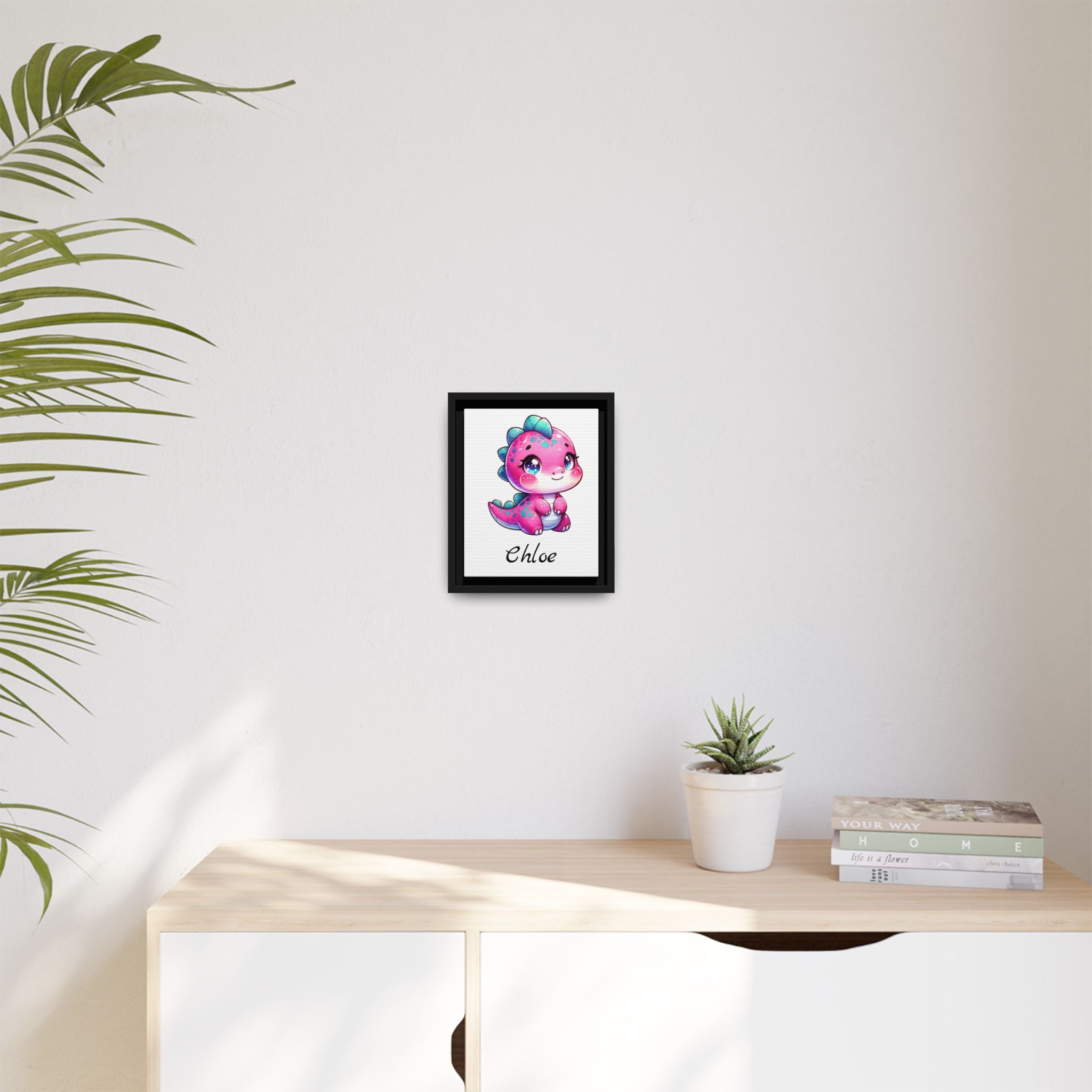 Personalized Pink Baby Dinosaur, Girl's Bedroom Decor, Great Gift Idea, Personalized Wall Decor