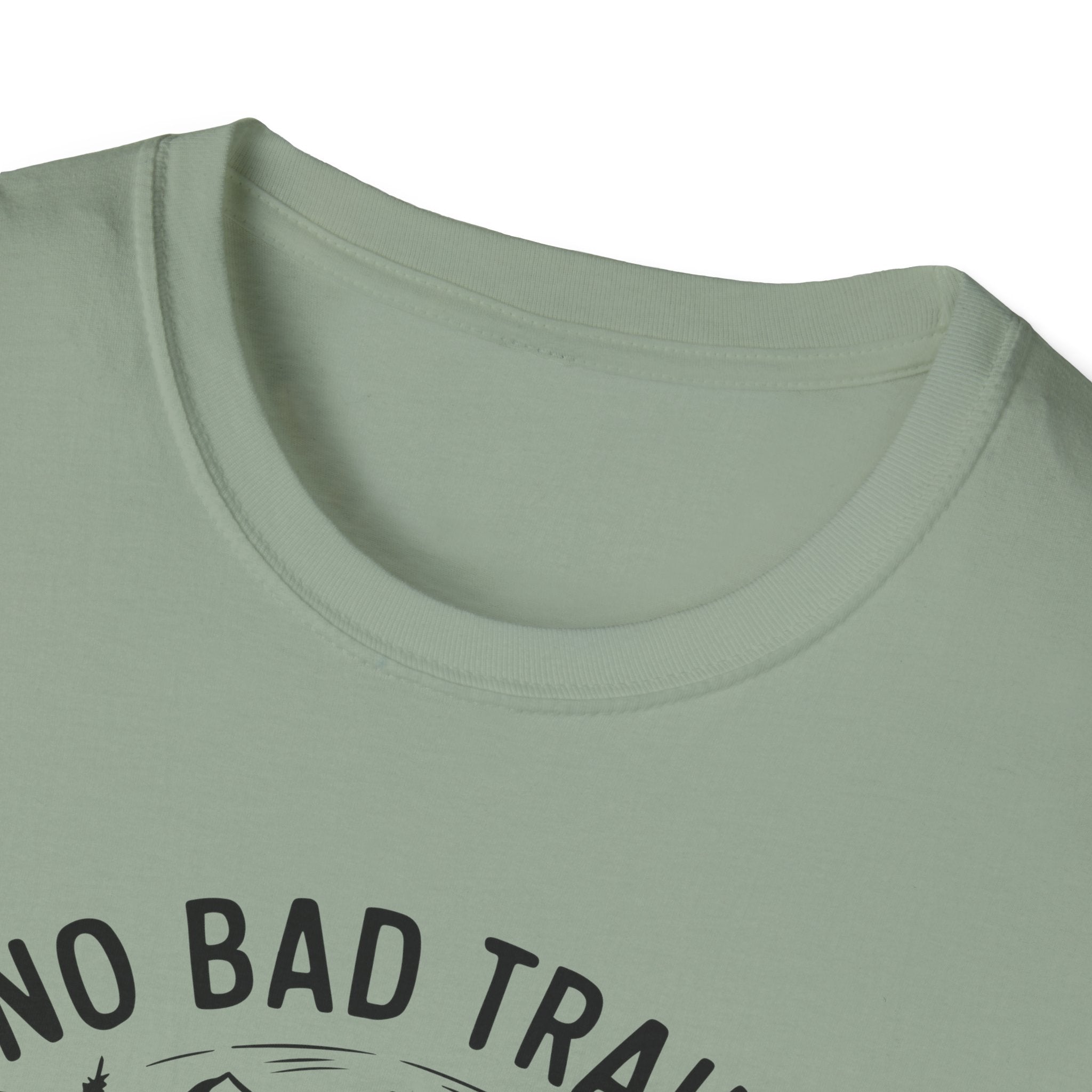 Funny Outdoor Adventure Unisex T-Shirt | No Bad Trails Just Bad Knees | Hiking Gift, Camping Tee, Nature Lover Shirt, Funny Gift