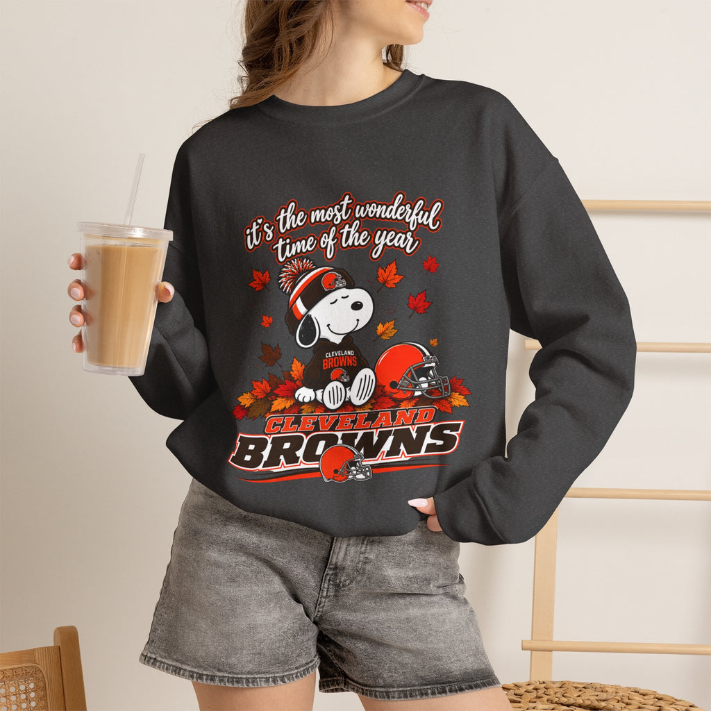 Cleveland Browns Fall Snoopy “It’s the Most Wonderful Time of the Year” Sweatshirt
