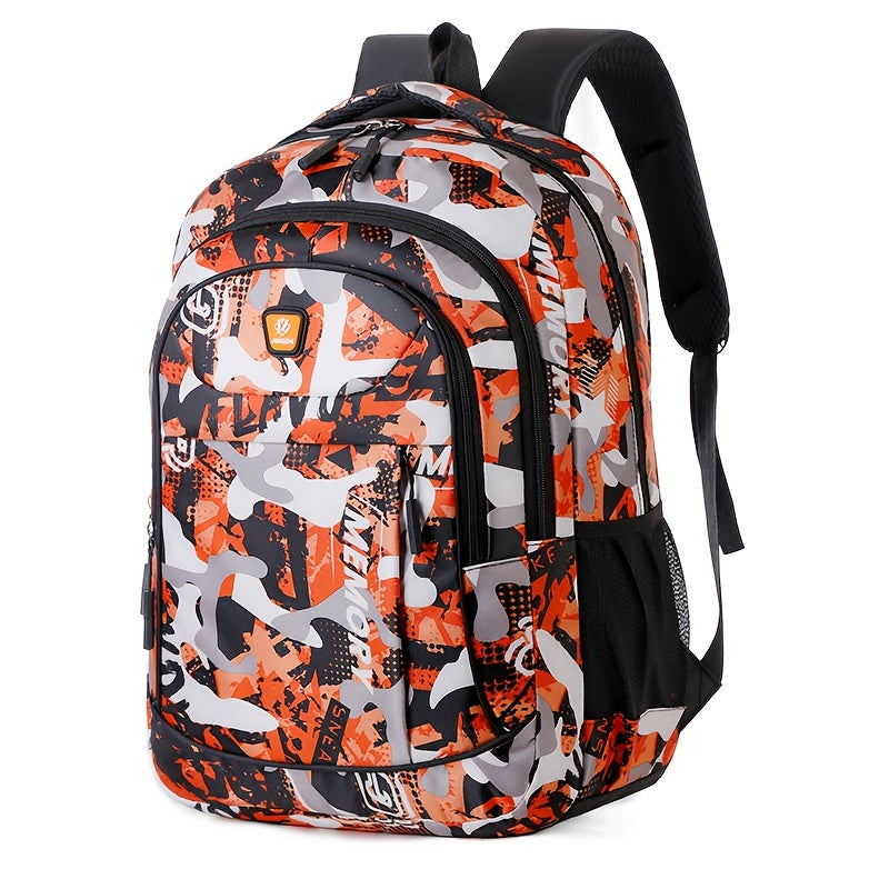 Abstract Multi-Colored Large Capacity Backpack