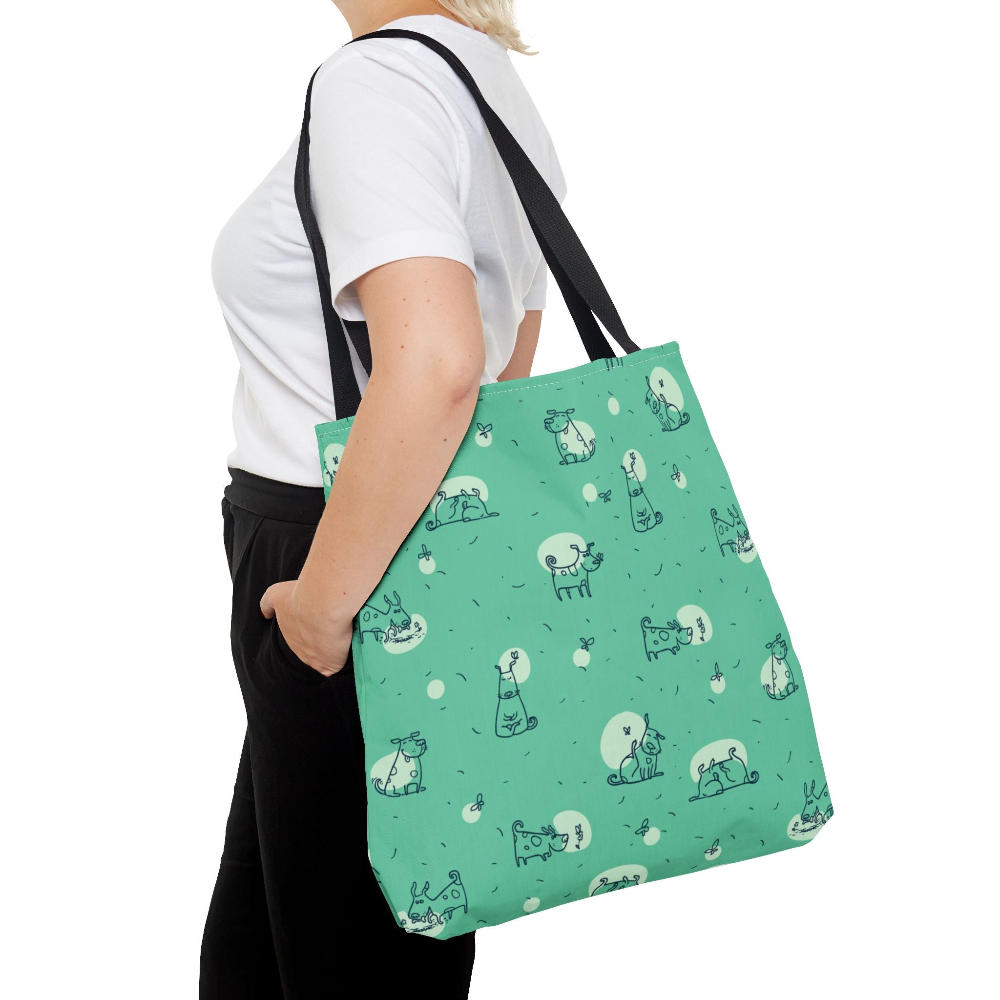 Cute Dog Print Tote Bag, 3 Sizes