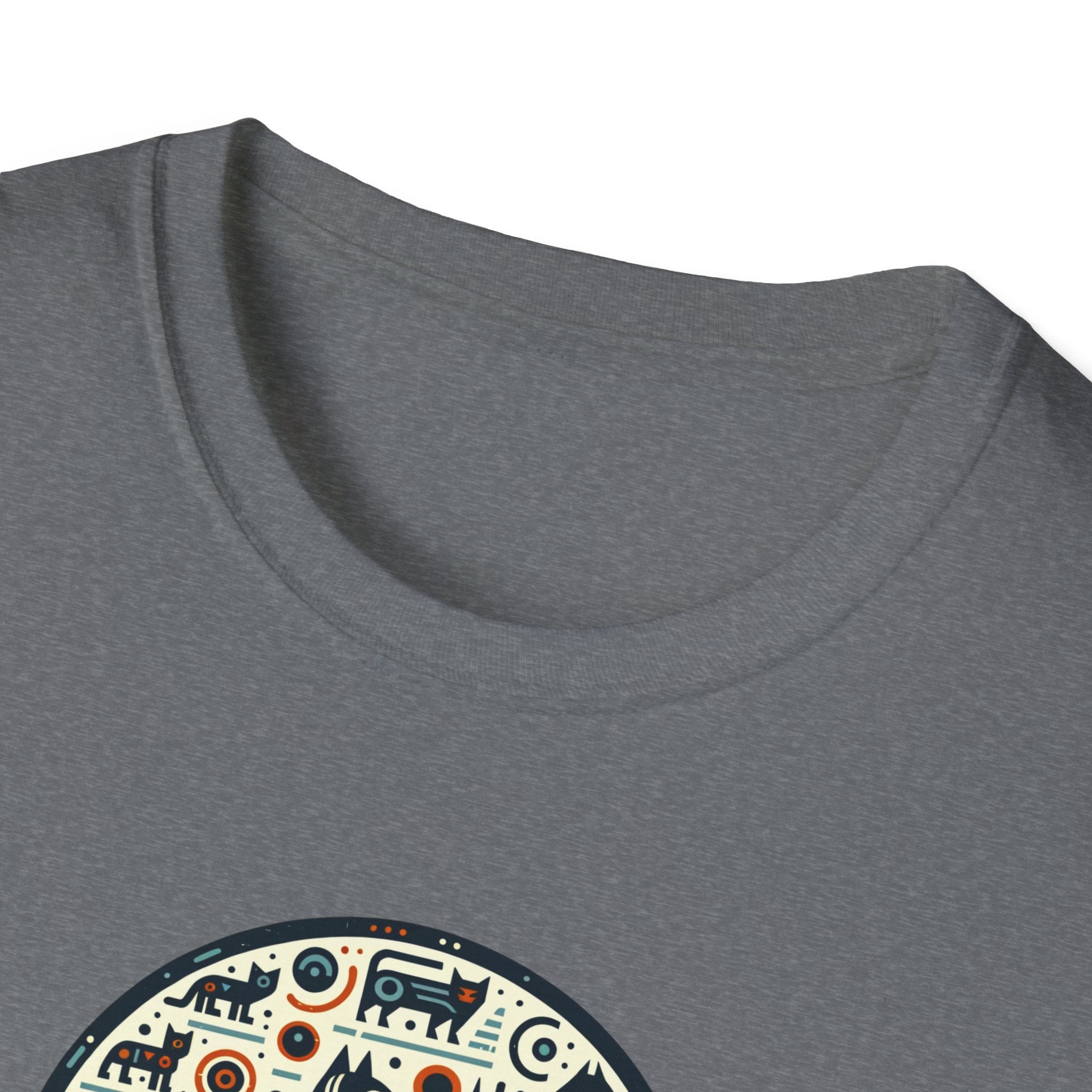 Egyptian Inspired Cat Unisex Softstyle T-Shirt, Casual Wear, Unique Graphic Tee, Gift for Him/Her, Everyday Fashion, Art Lovers Apparel