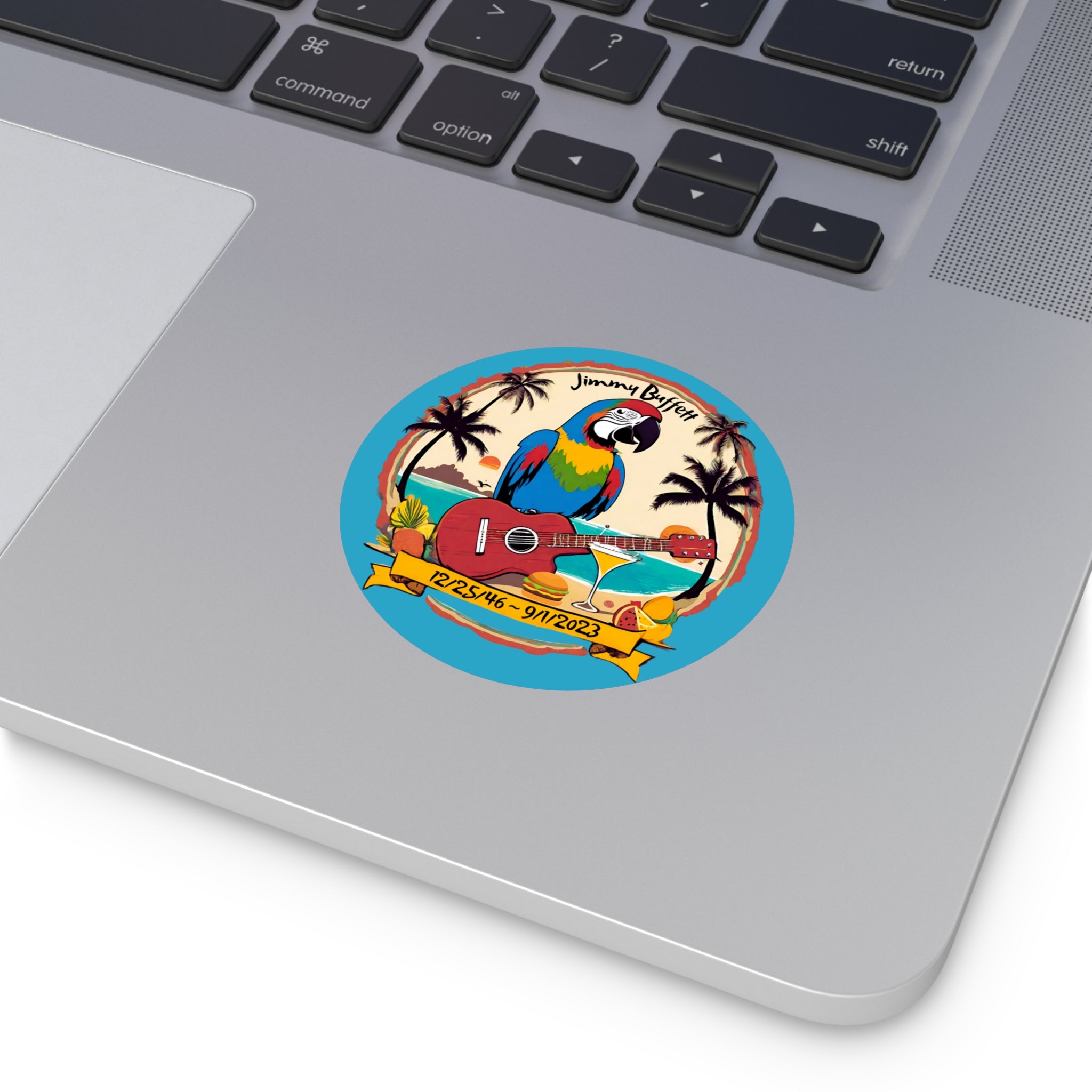 Jimmy Buffett Memorial Round Vinyl Stickers