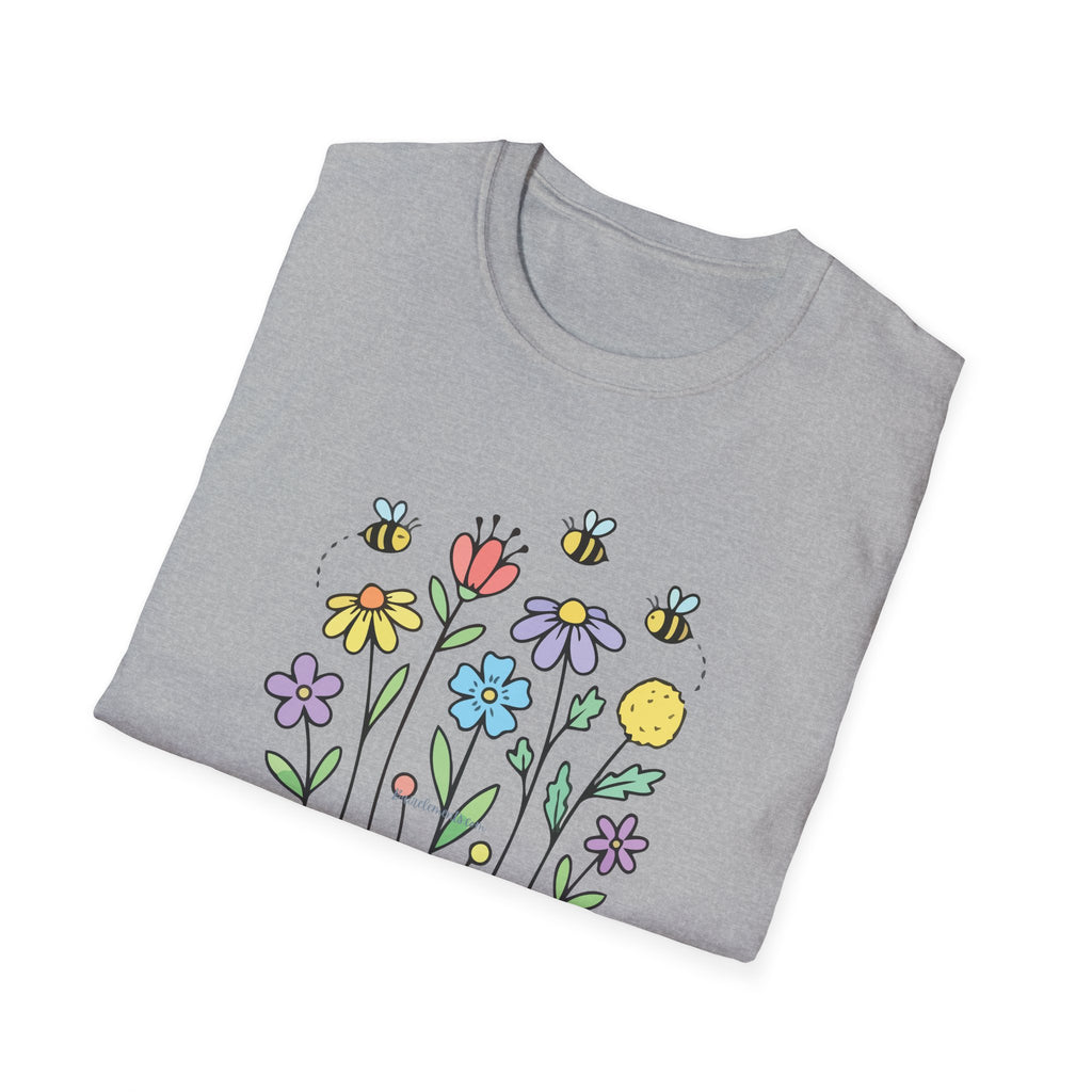 Summer Flowers & Bees Retro Floral T-Shirt