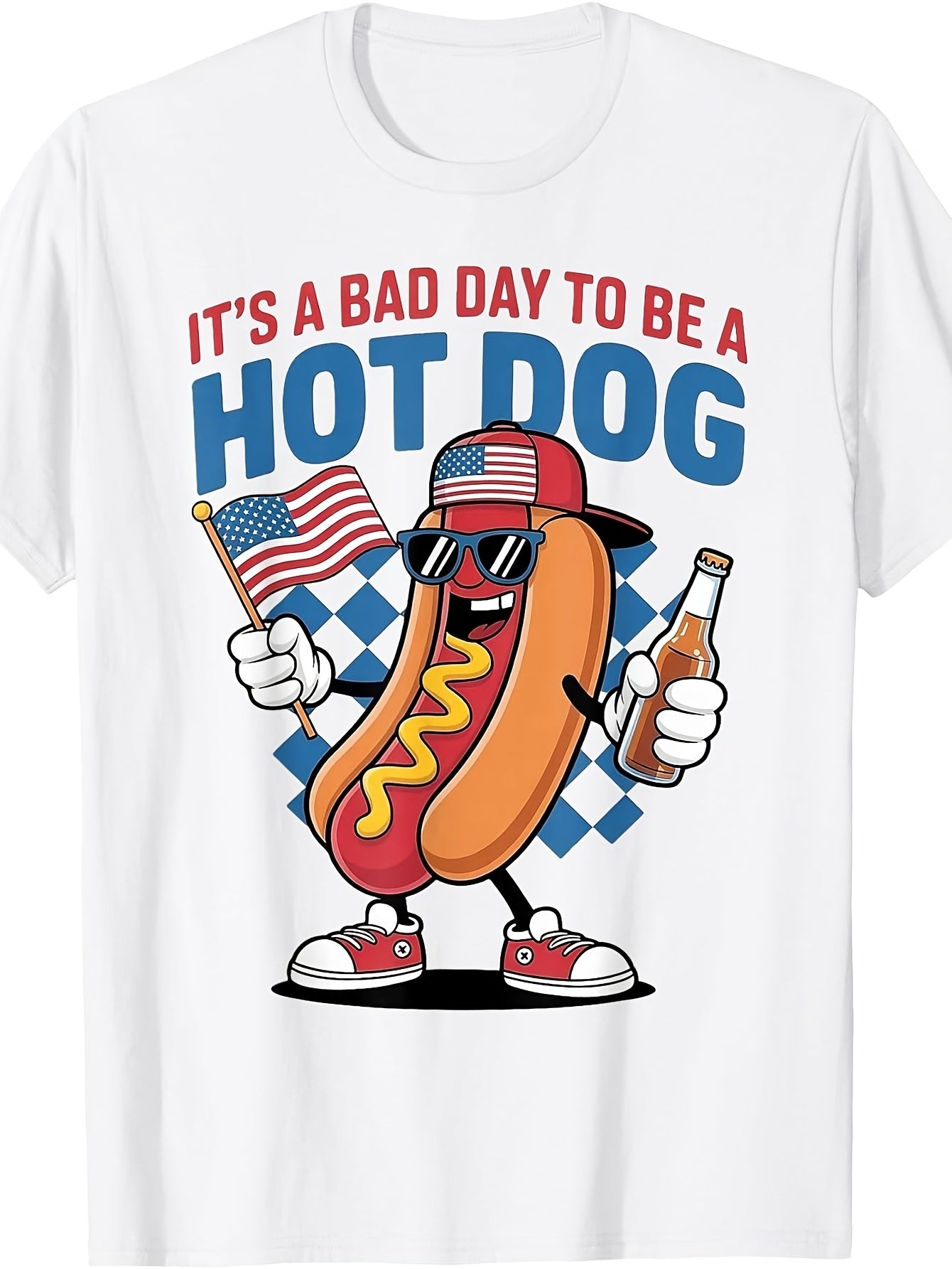 It's A Bad Day to Be A Hotdog T-Shirt, Men's Patriotic Hotdog Shirt