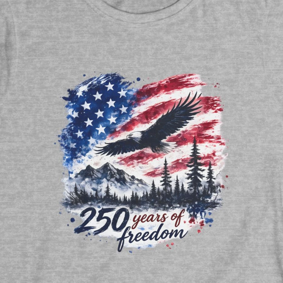Freedom 250 Watercolor Women's Tee — 250 Years of Freedom Graphic Shirt