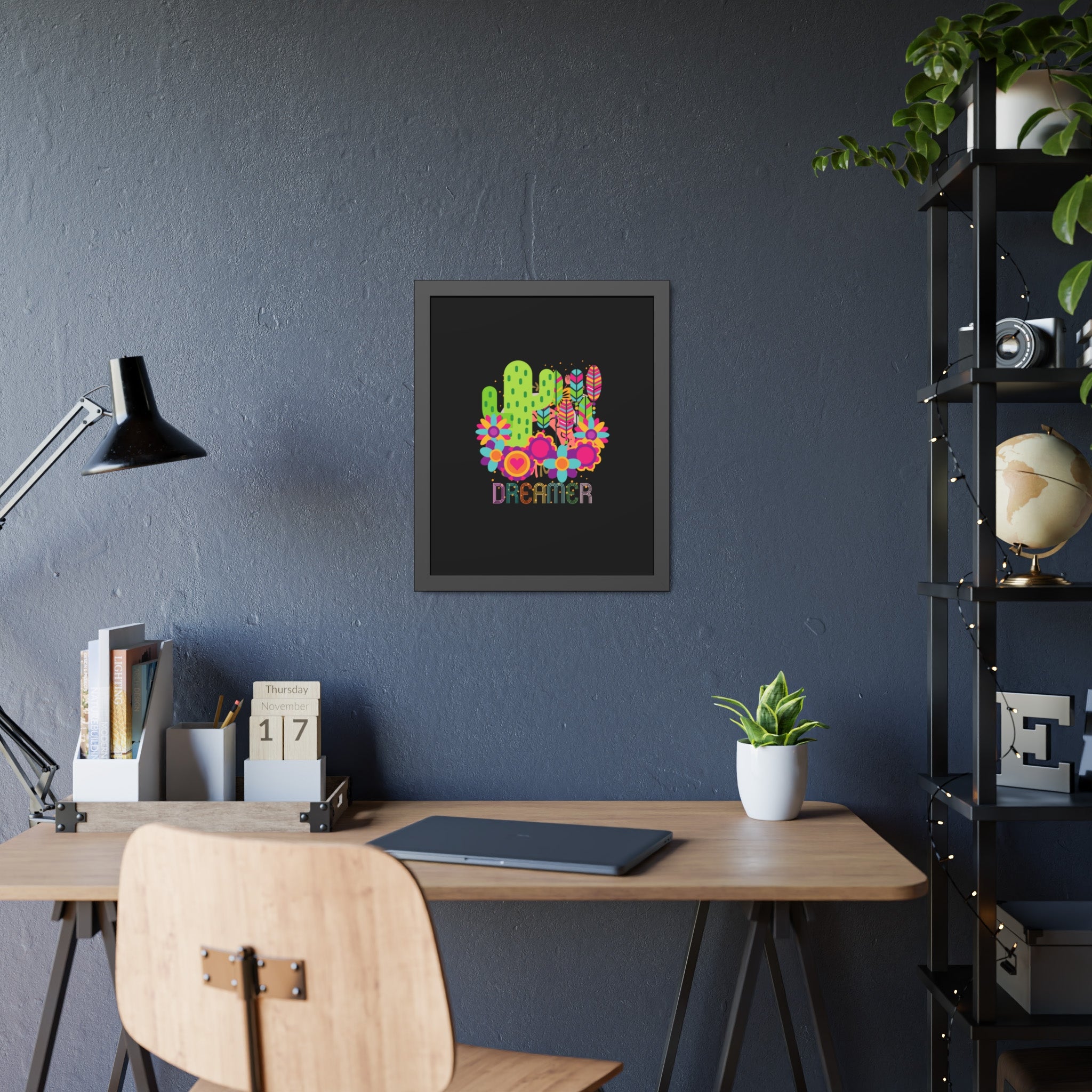 Personalized Dreamer, Cactus, Framed Wall Art, 3 Sizes