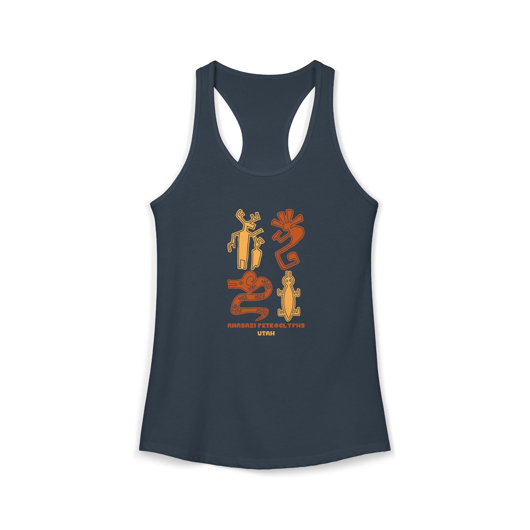 Anasazi Petroglyth, Women's Ideal Racerback Tank, Arizona Desert Shirt 5 Colors