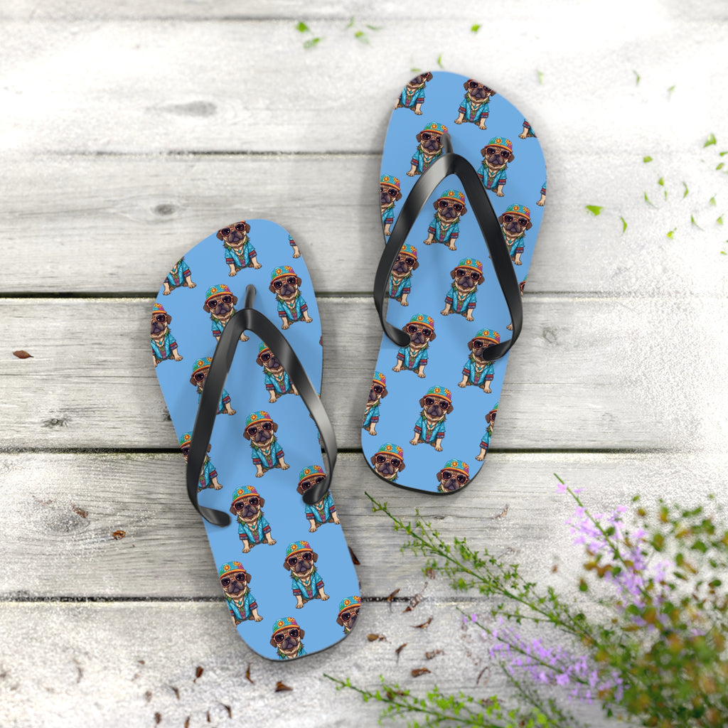 Hippie Pug Flip Flops